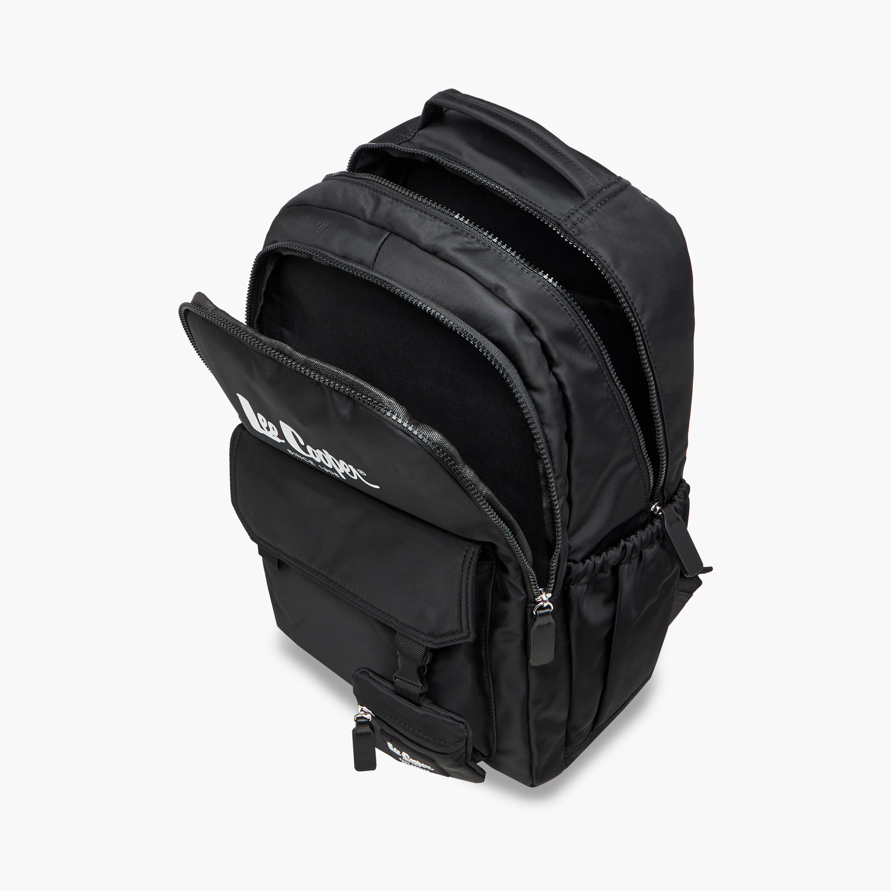 شنطة ظهر بسحاب إغلاق وطبعات الشعار مع شنطة صغيرة من لي كوبر - 45x14x30 سم-men-bags-image-9