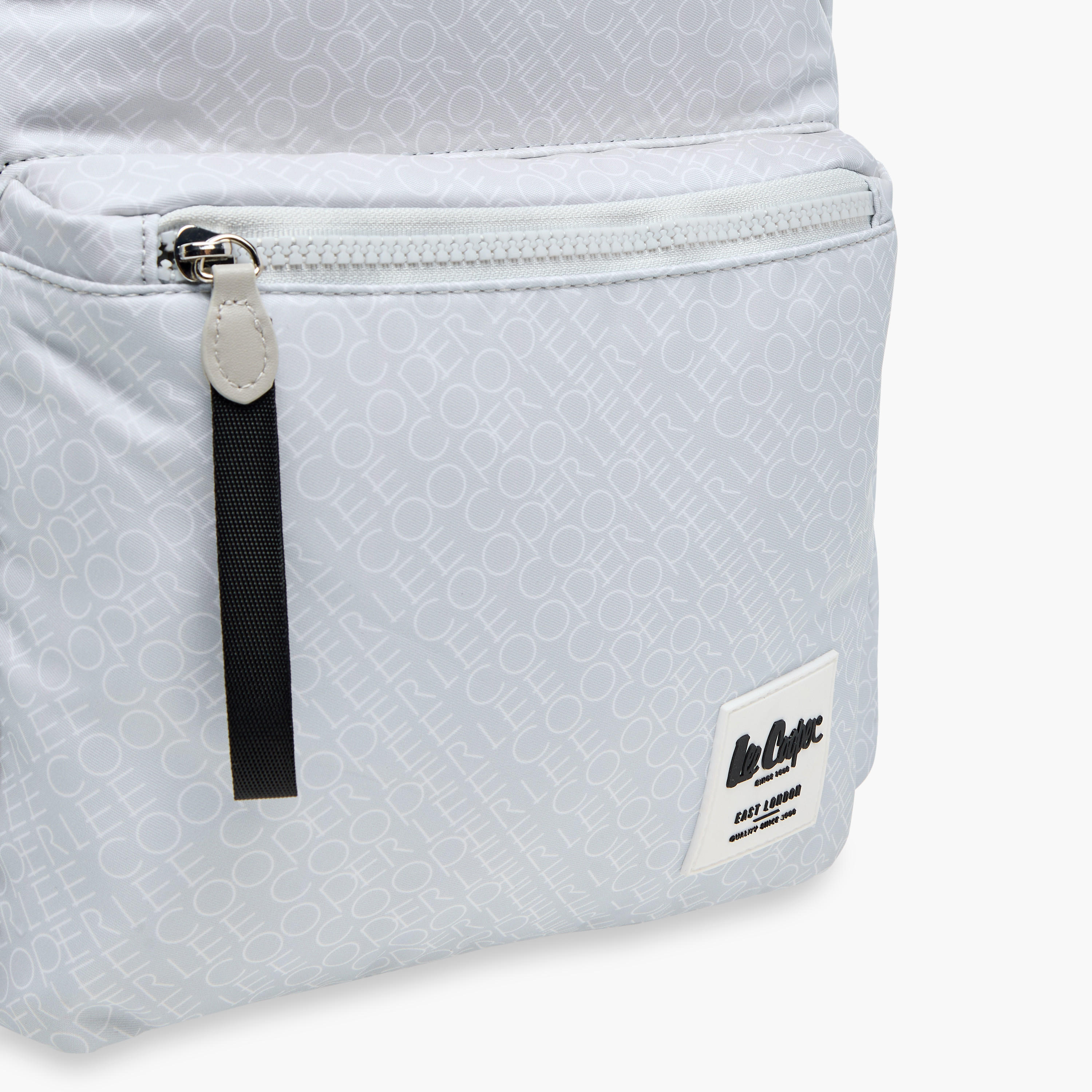 Lee Cooper Monogram Print Backpack with Adjustable Straps and Zip Closure - 14x33x42 cm-men-bags-image-8