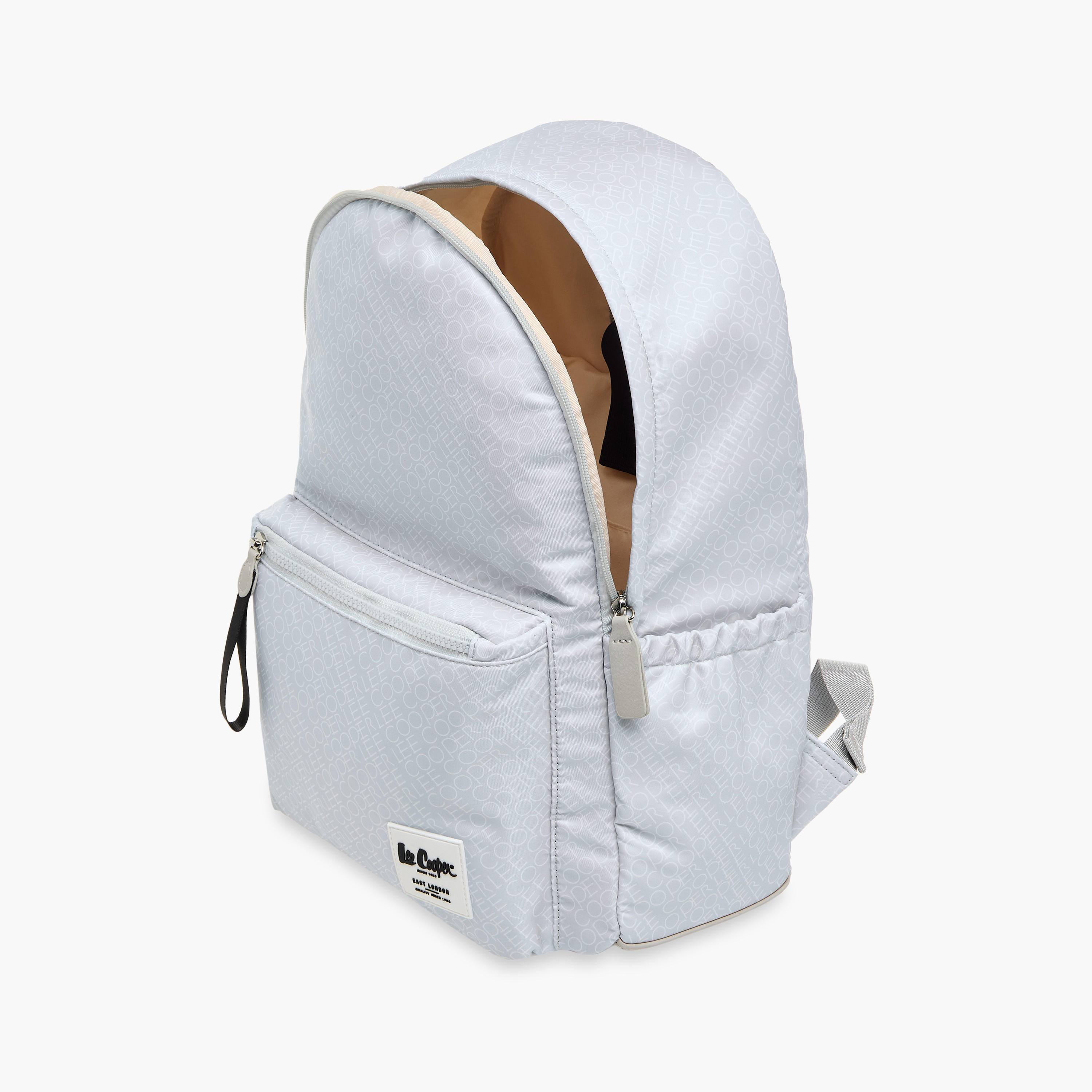 Lee Cooper Monogram Print Backpack with Adjustable Straps and Zip Closure - 14x33x42 cm-men-bags-image-9