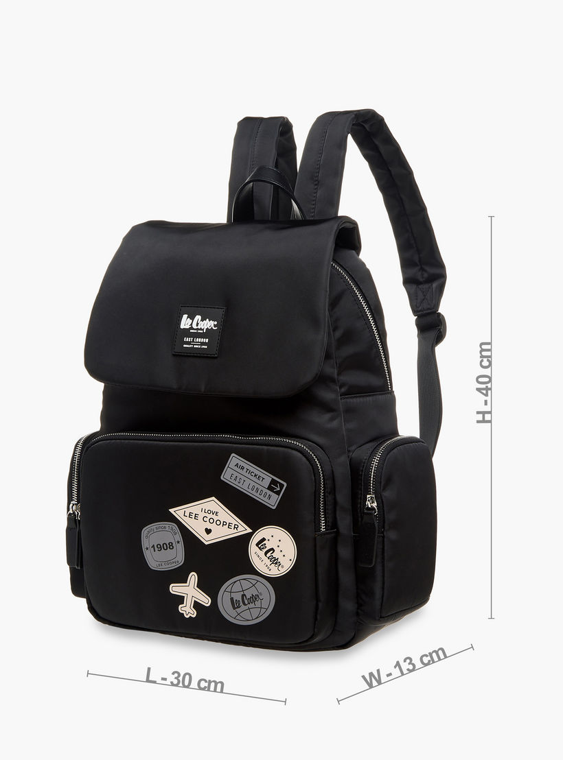 شنطة ظهر بأحزمة قابلة للتعديل وسحاب إغلاق وزخارف الشعار من لي كوبر - 13x30x40 سم-men-bags-image-2