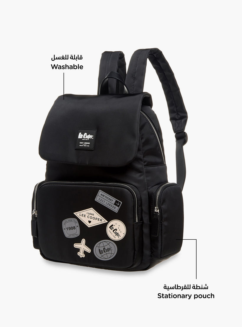 شنطة ظهر بأحزمة قابلة للتعديل وسحاب إغلاق وزخارف الشعار من لي كوبر - 13x30x40 سم-men-bags-image-6