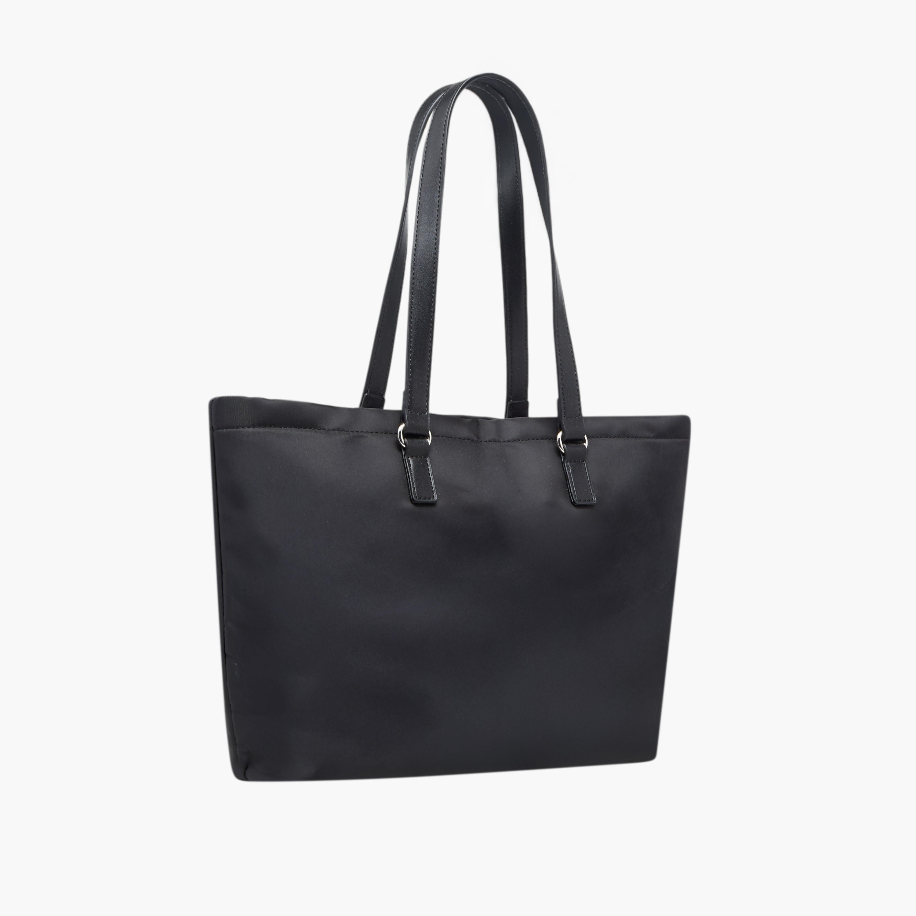 Lee Cooper Patch Detail Tote Bag with Double Handle and Zip Closure-women-bagsandwallets-handbags-image-4