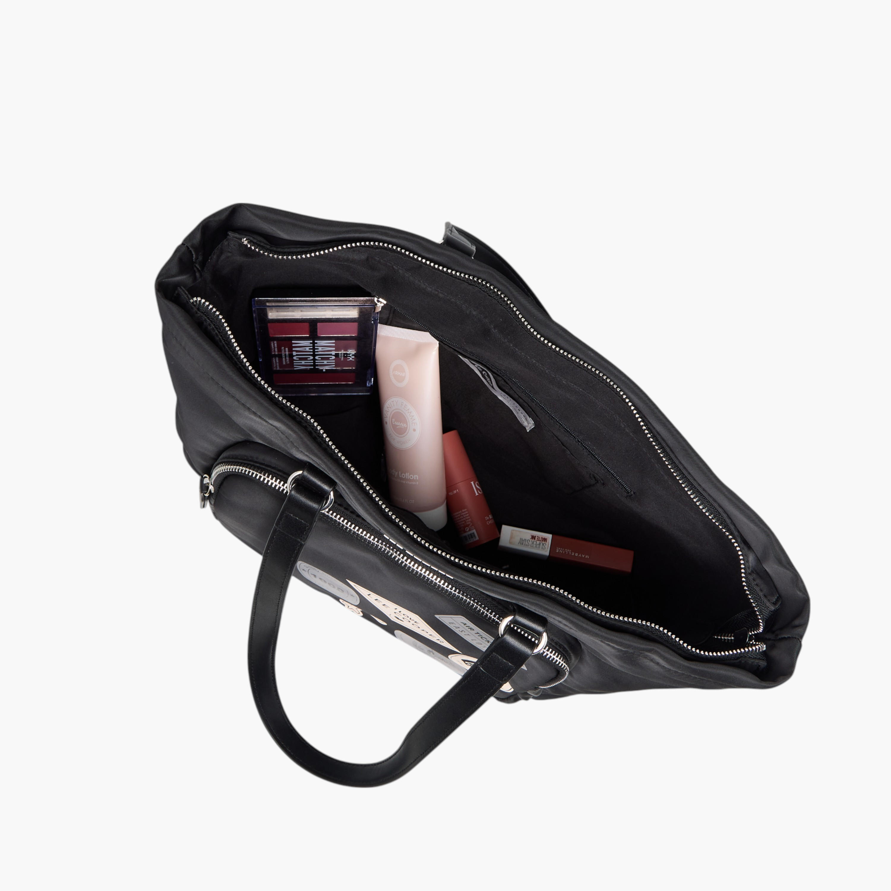 Lee Cooper Patch Detail Tote Bag with Double Handle and Zip Closure-women-bagsandwallets-handbags-image-8