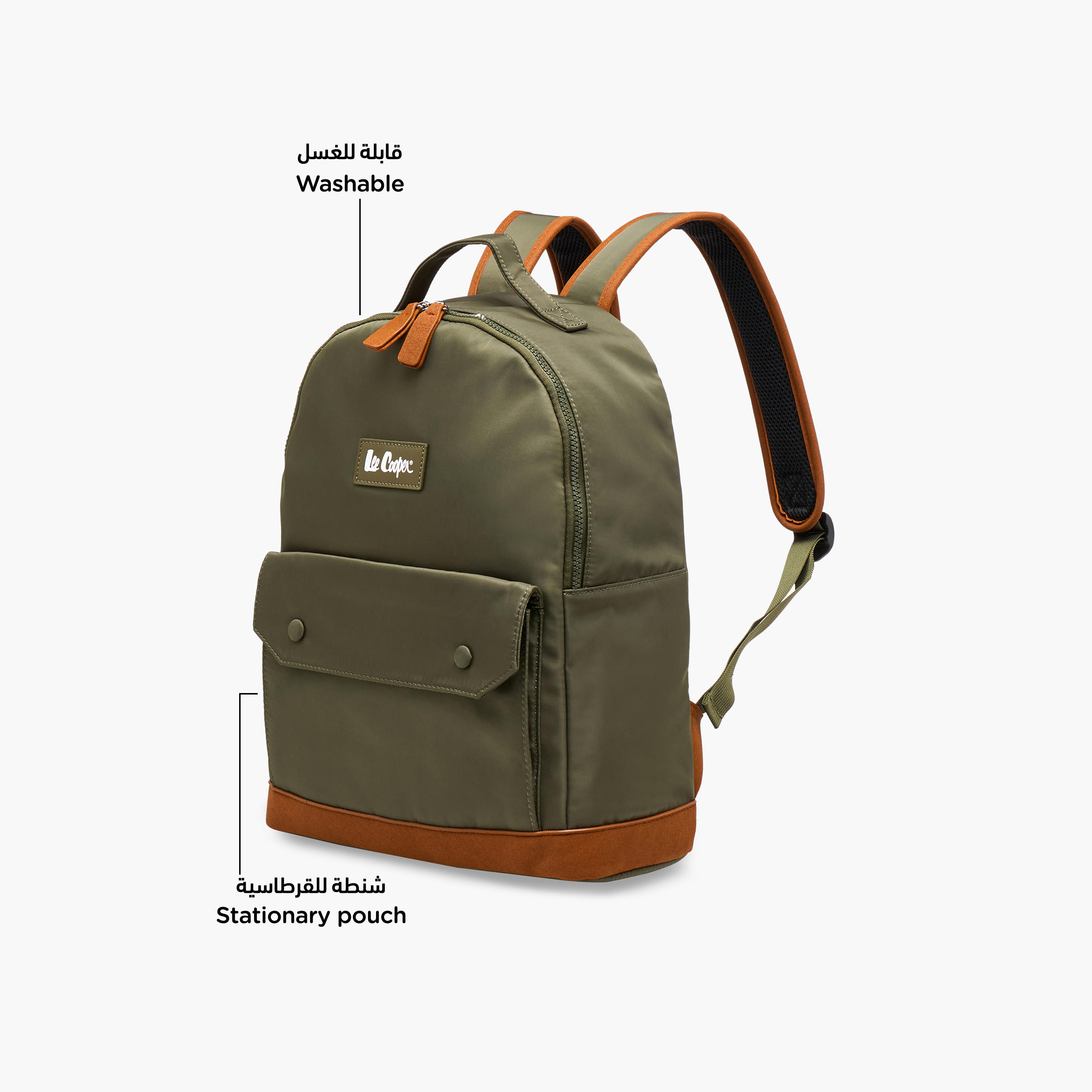 شنطة ظهر بقوالب ملوّنة وسحّاب إغلاق وحمّالات قابلة للتعديل من كابا - 40x15x33 سم-men-bags-image-6