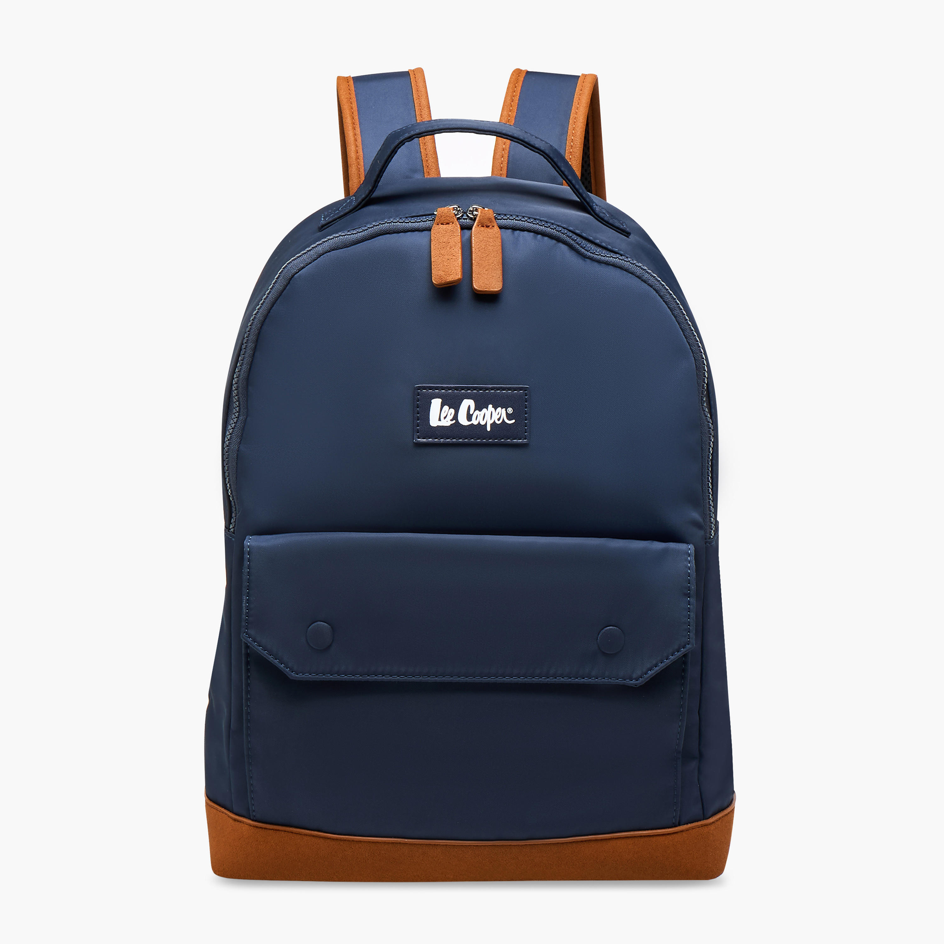 Lee Cooper Colourblock Backpack with Zip Closure and Adjustable Strap - 40x15x33 cm-men-bags-image-1