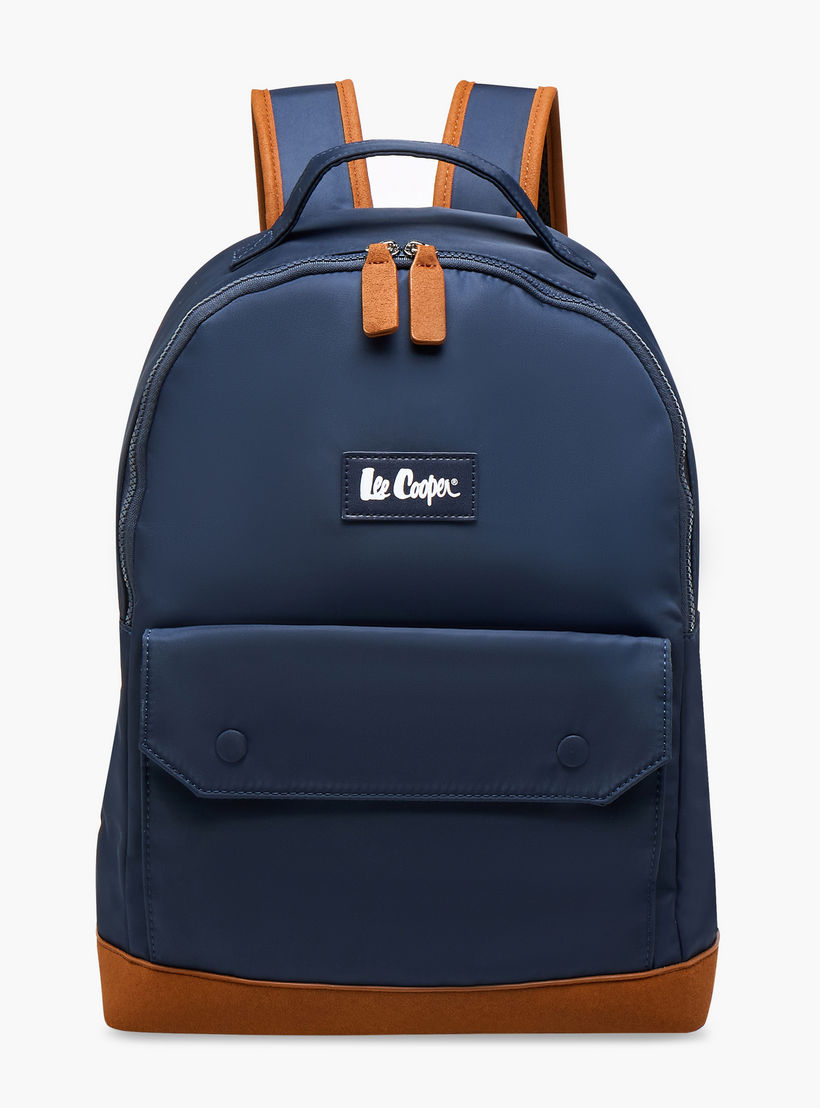 Lee Cooper Colourblock Backpack with Zip Closure and Adjustable Strap - 40x15x33 cm-men-bags-image-1