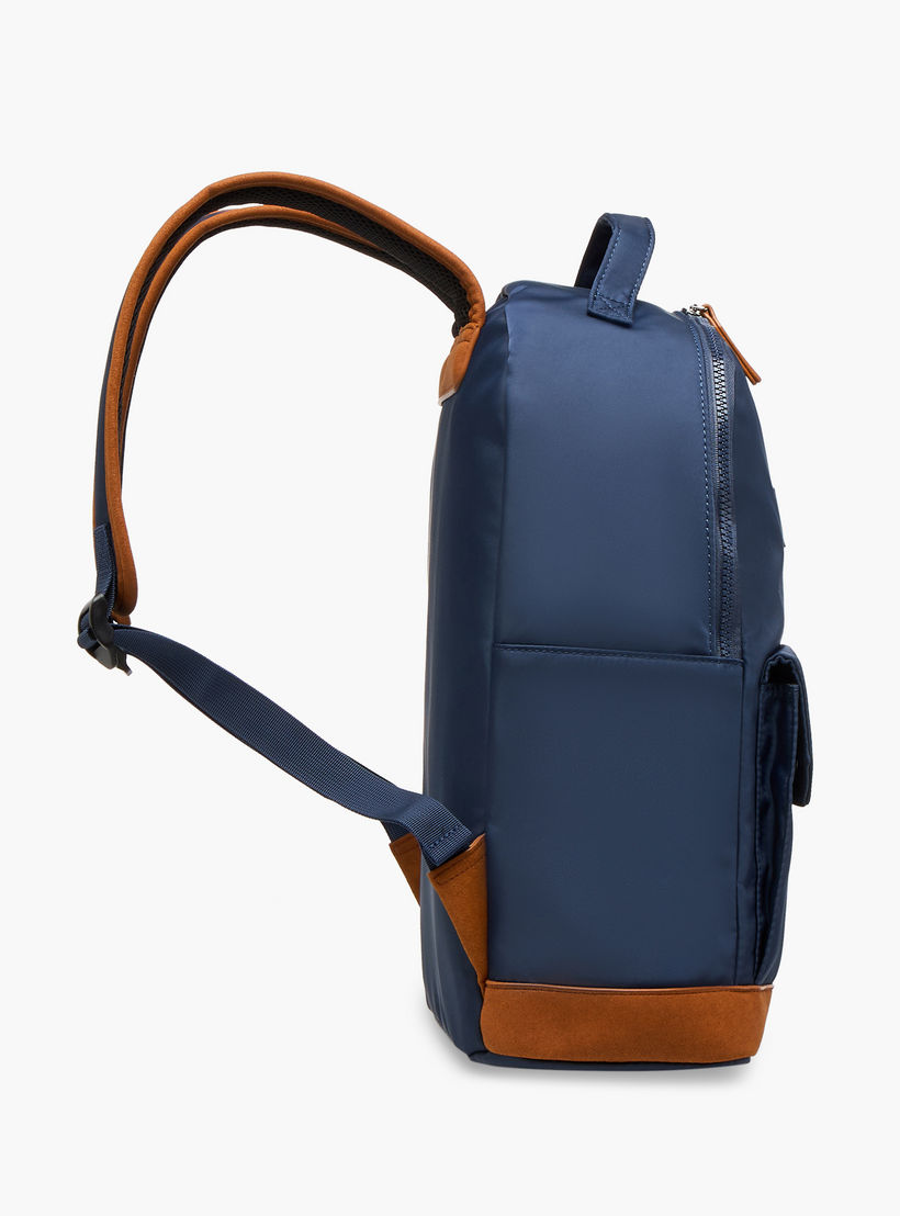 Lee Cooper Colourblock Backpack with Zip Closure and Adjustable Strap - 40x15x33 cm-men-bags-image-3
