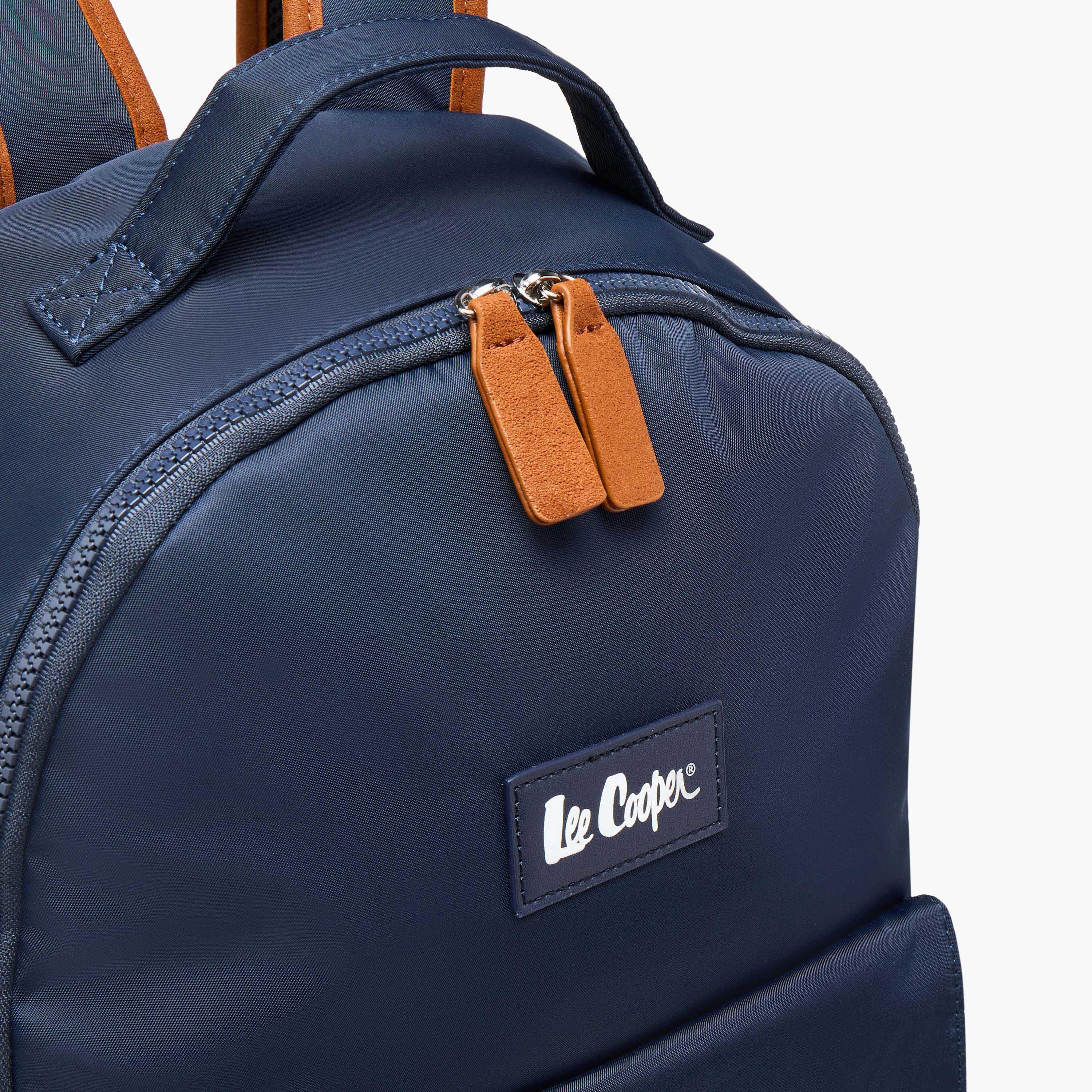 Lee Cooper Colourblock Backpack with Zip Closure and Adjustable Strap - 40x15x33 cm-men-bags-image-7