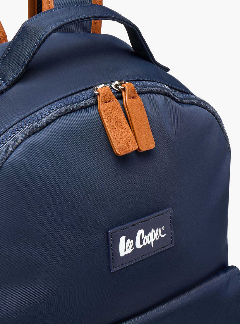 Lee Cooper Colourblock Backpack with Zip Closure and Adjustable Strap - 40x15x33 cm-men-bags-image-7