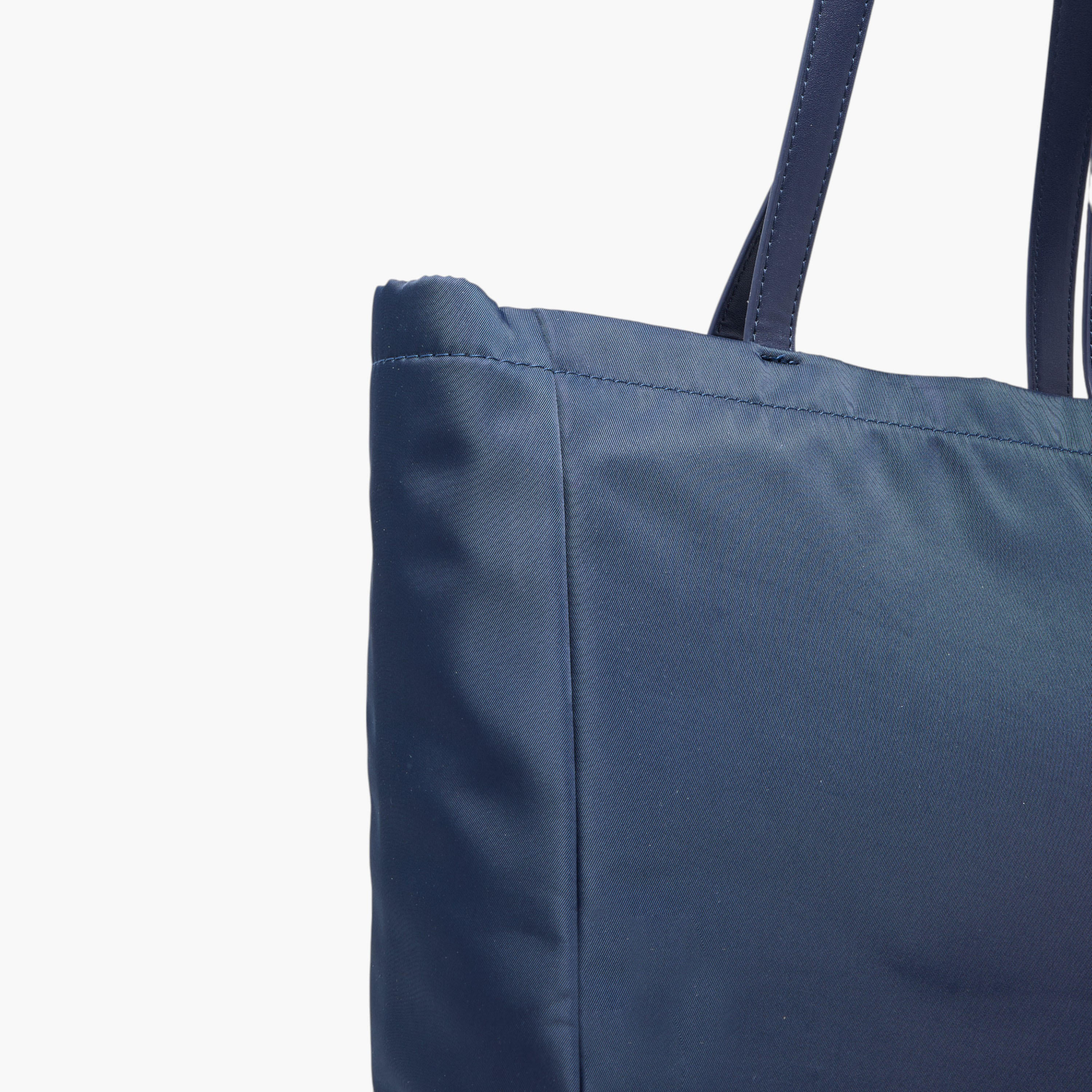 Lee Cooper Logo Applique Tote Bag with Double Handle and Zip Closure-women-bagsandwallets-handbags-image-7