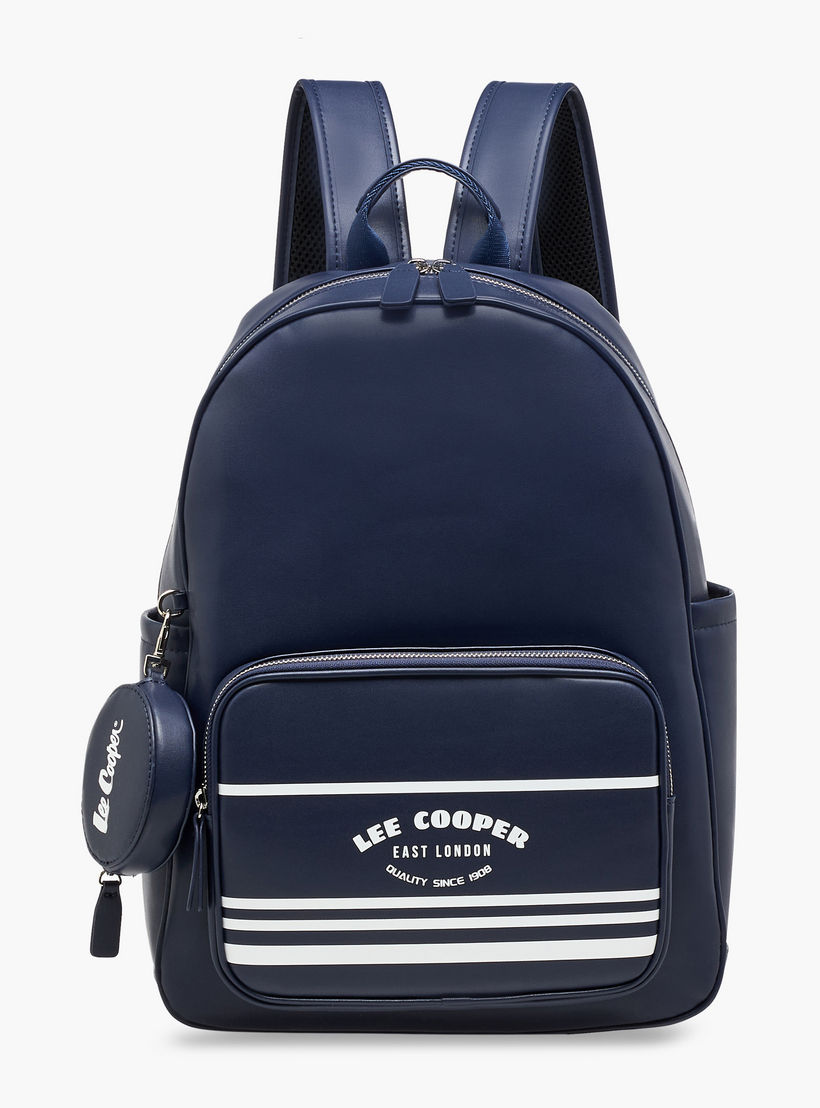 شنطة ظهر بطبعات شعار وحمالات كتف قابلة للتعديل وسحاب إغلاق من لي كوبر - 31x13x14 سم-men-bags-image-1