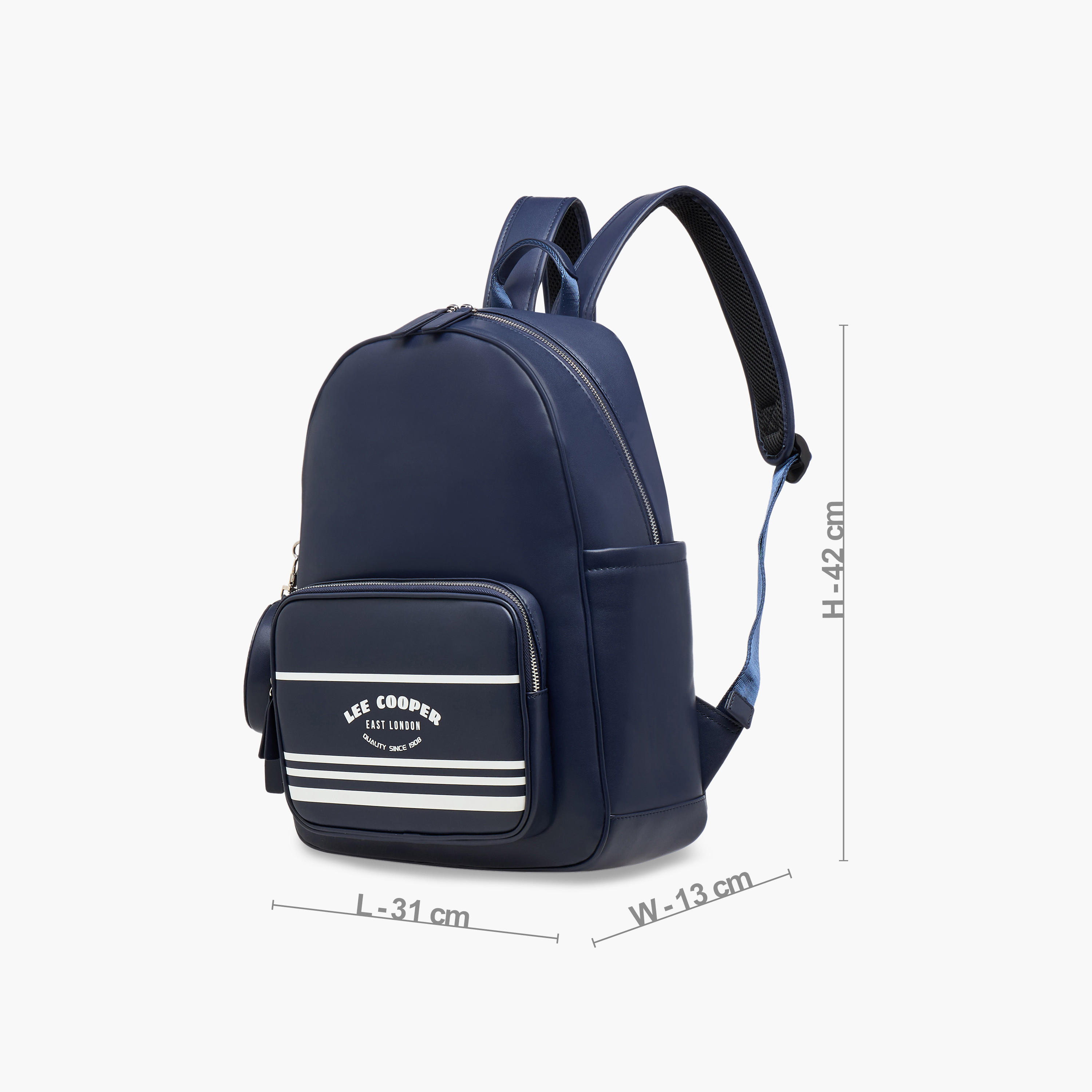 شنطة ظهر بطبعات شعار وحمالات كتف قابلة للتعديل وسحاب إغلاق من لي كوبر - 31x13x14 سم-men-bags-image-2