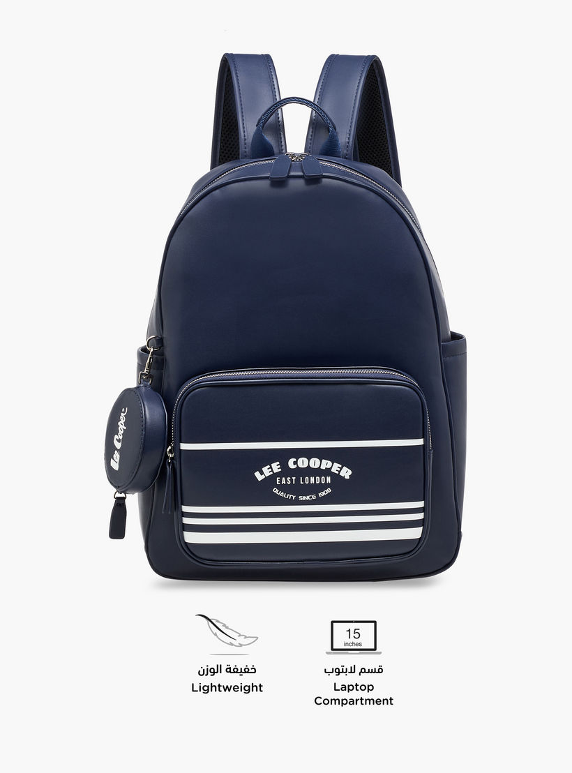 شنطة ظهر بطبعات شعار وحمالات كتف قابلة للتعديل وسحاب إغلاق من لي كوبر - 31x13x14 سم-men-bags-image-4
