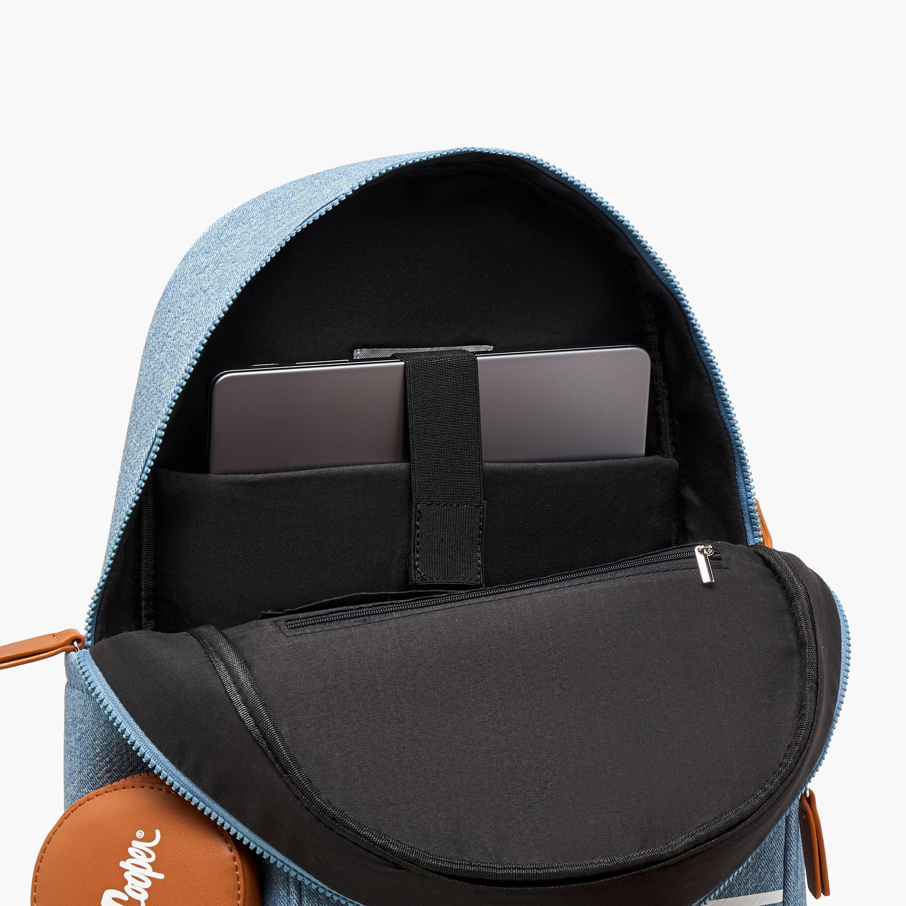 Lee Cooper Logo Print School Backpack with Zip Closure and Attached Pouch - 41x13x30 cm-women-bagsandwallets-backpacks-image-10