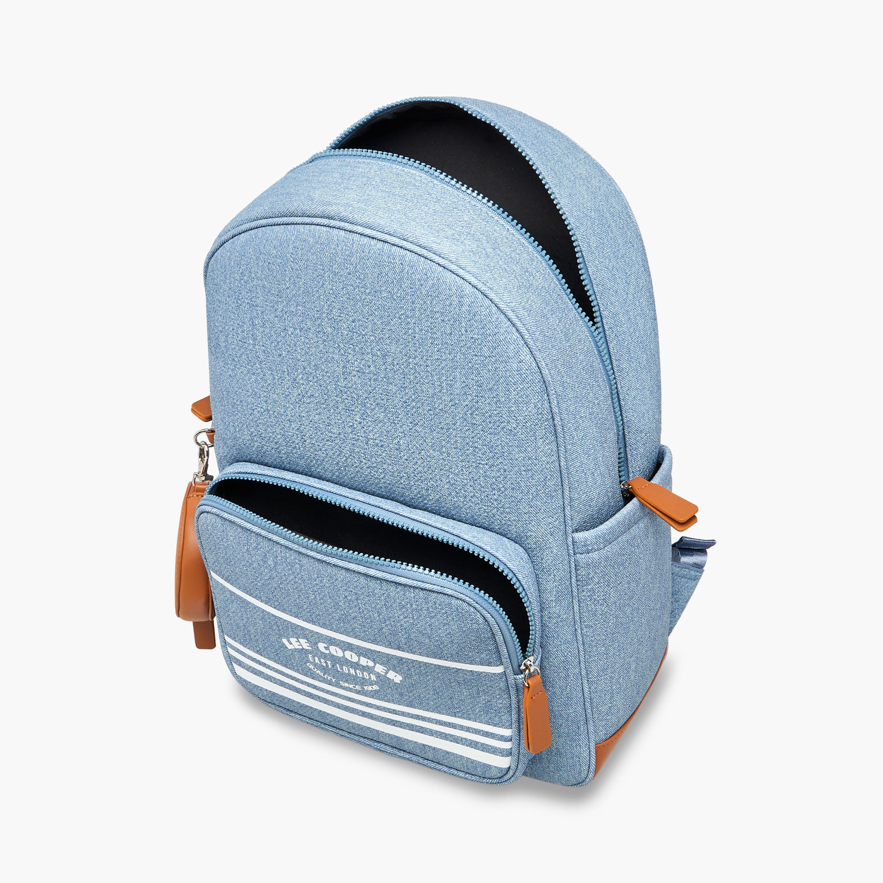 شنطة ظهر بطبعات شعار وسحاب إغلاق وشنطة صغيرة ملحقة من لي كوبر- 41x13x30 سم-women-bagsandwallets-backpacks-image-9