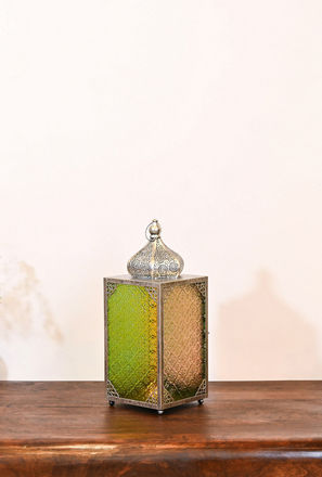 Crafted by Lifestyle Multi-Coloured Glass Lantern - 48 cms-household-decor-candleholdersandlanterns-image-1