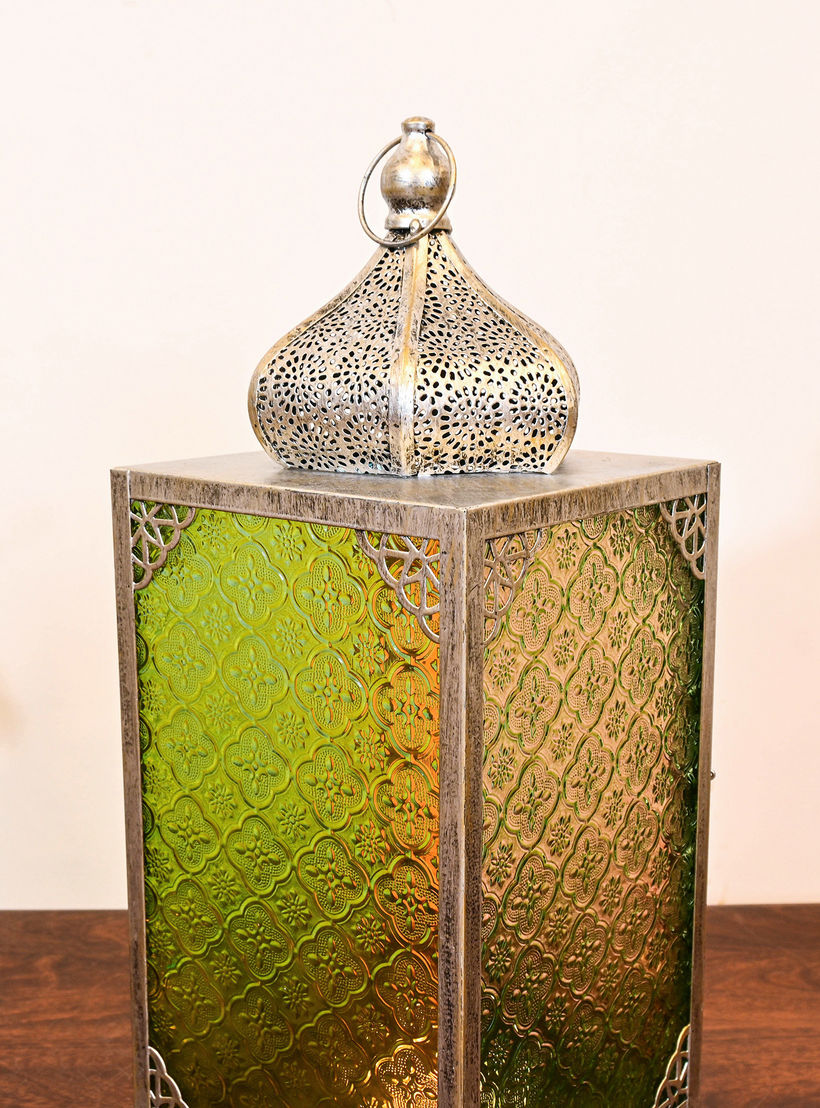 Crafted by Lifestyle Multi-Coloured Glass Lantern - 48 cms-household-decor-candleholdersandlanterns-image-2