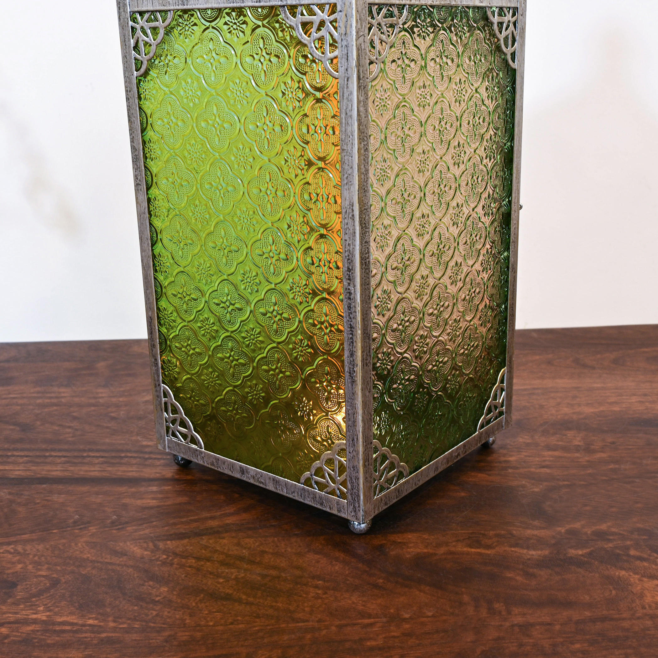 Crafted by Lifestyle Multi-Coloured Glass Lantern - 48 cms-household-decor-candleholdersandlanterns-image-3