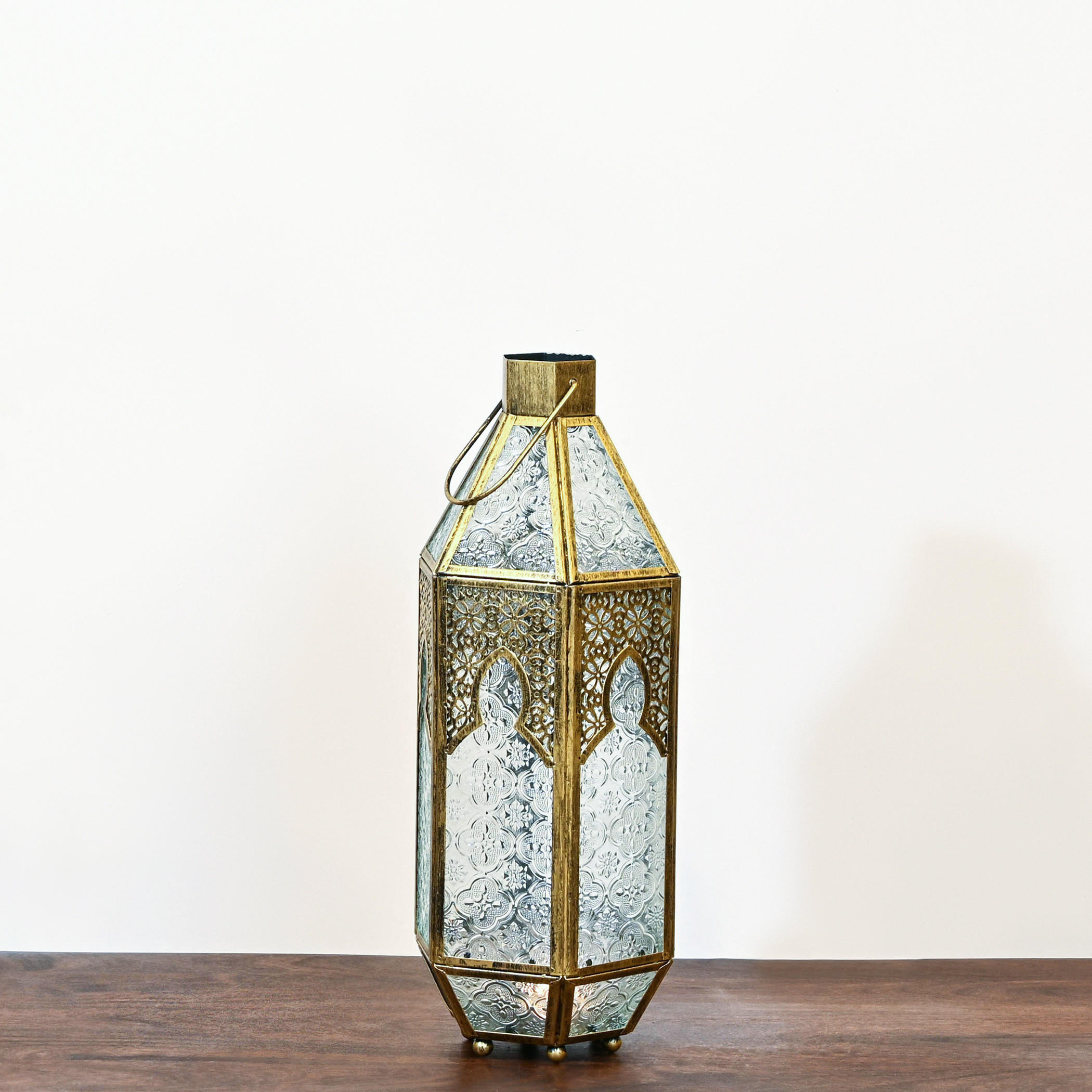 حامل شموع معلق بتفاصيل مفرّغة - 47x19 سم-household-decor-candleholdersandlanterns-image-1