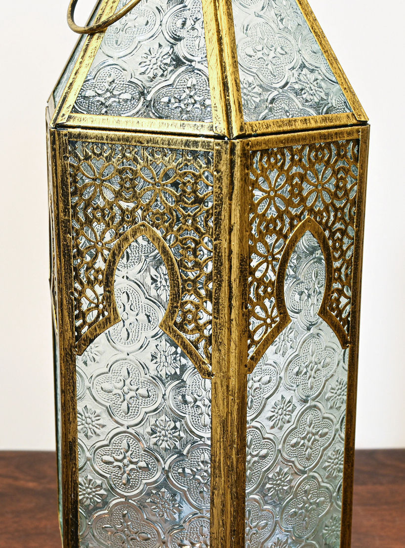 حامل شموع معلق بتفاصيل مفرّغة - 47x19 سم-household-decor-candleholdersandlanterns-image-3