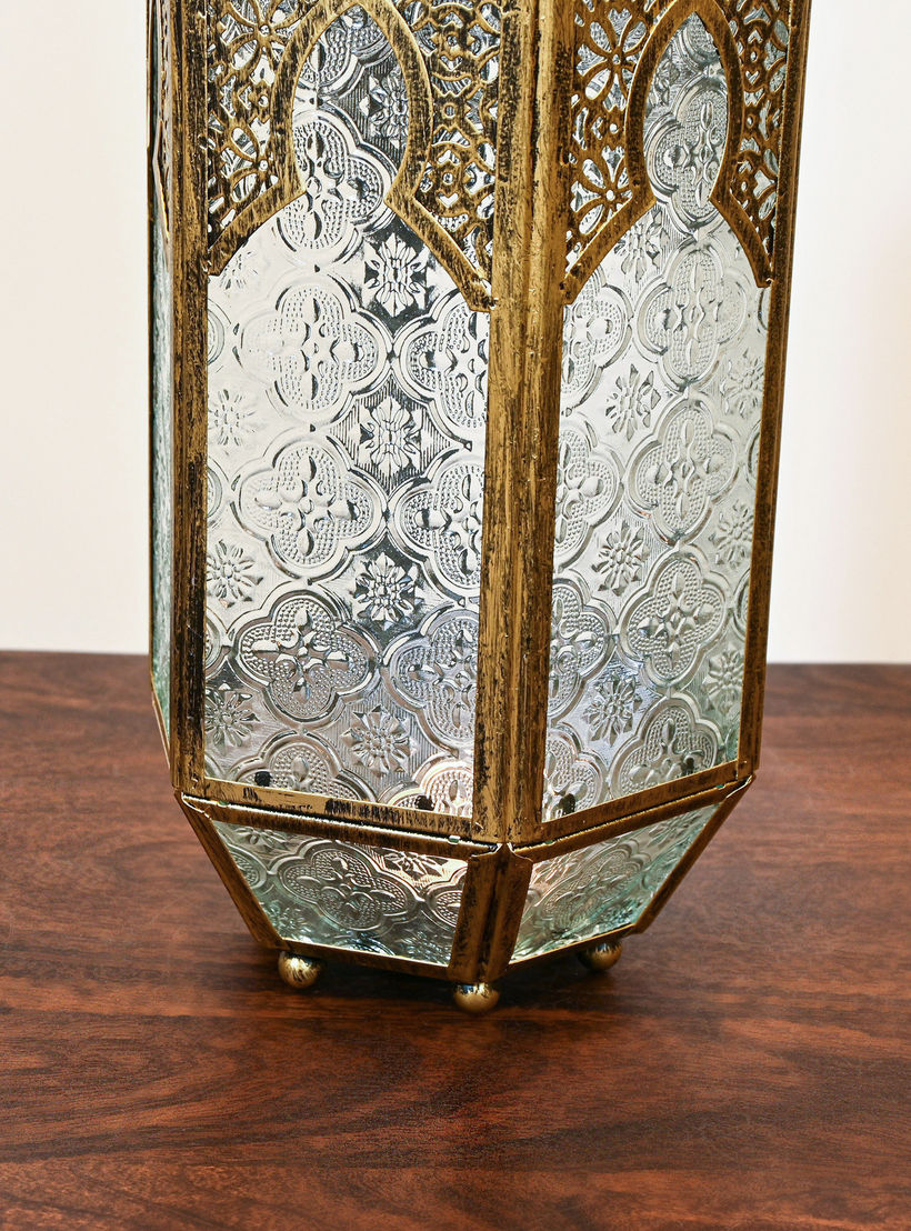 حامل شموع معلق بتفاصيل مفرّغة - 47x19 سم-household-decor-candleholdersandlanterns-image-4