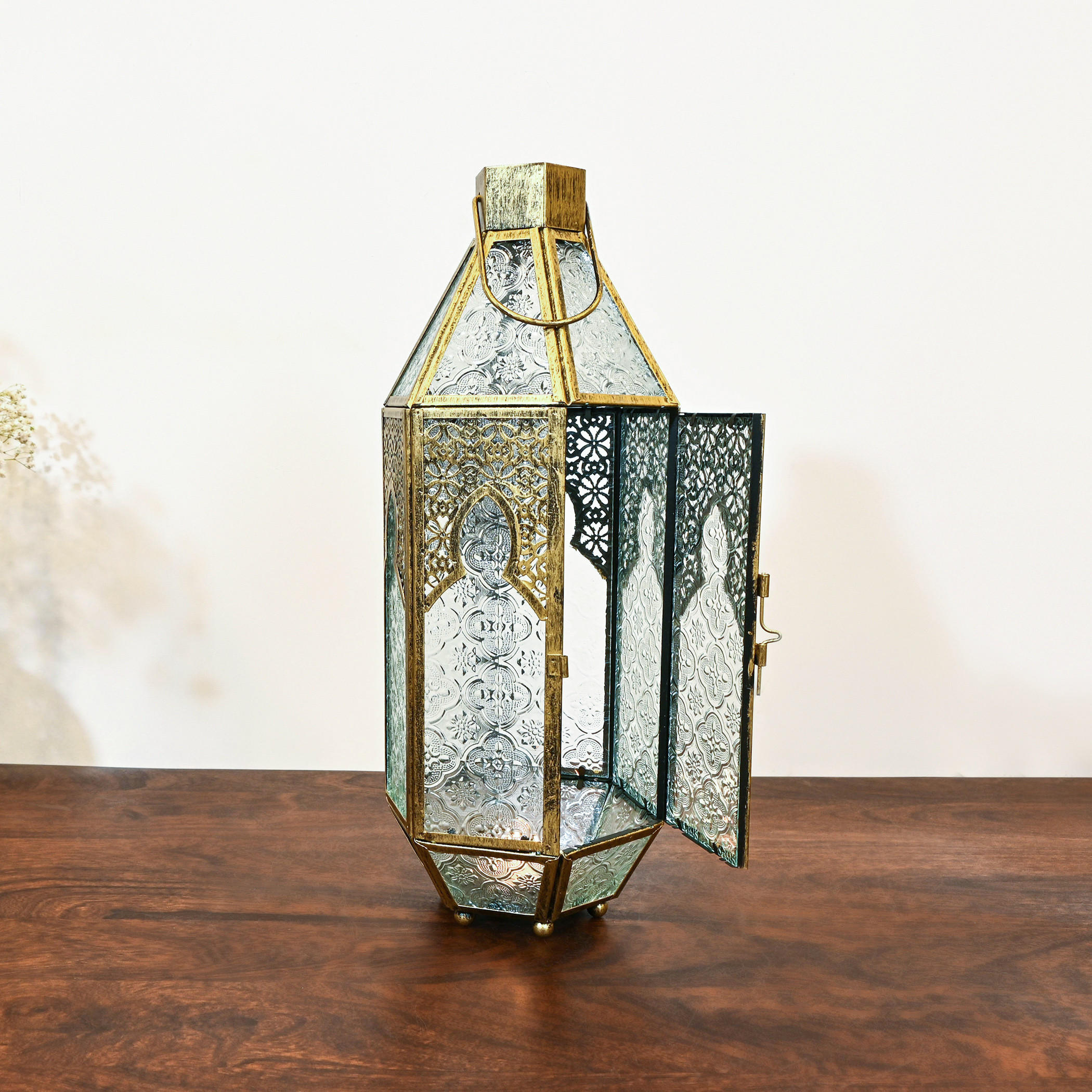 حامل شموع معلق بتفاصيل مفرّغة - 47x19 سم-household-decor-candleholdersandlanterns-image-5