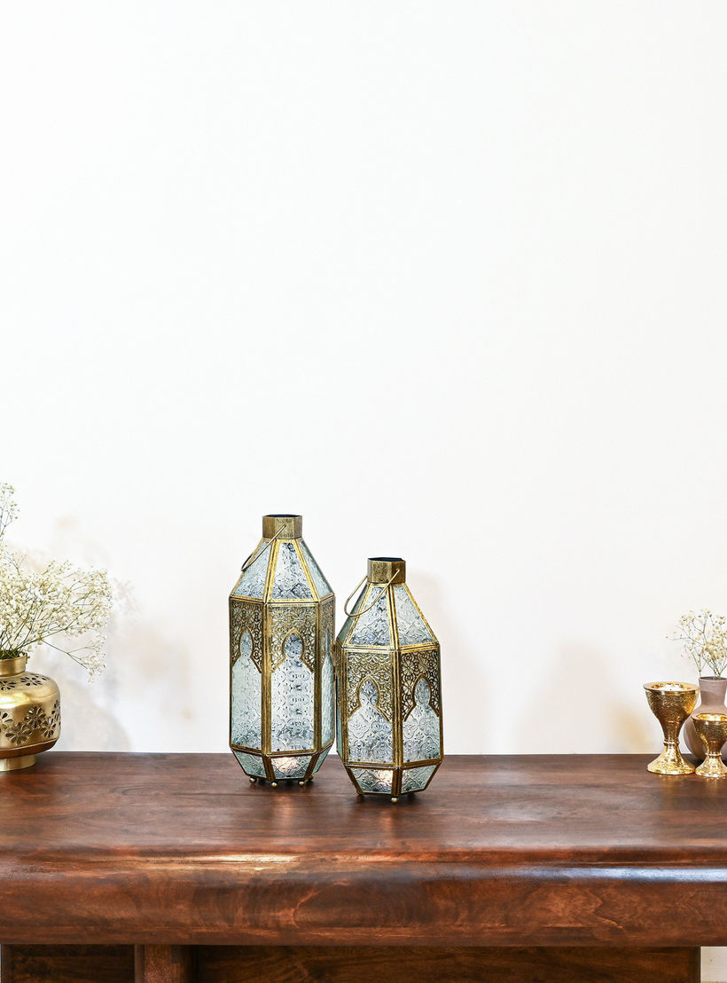 حامل شموع معلق بتفاصيل مفرّغة - 47x19 سم-household-decor-candleholdersandlanterns-image-6