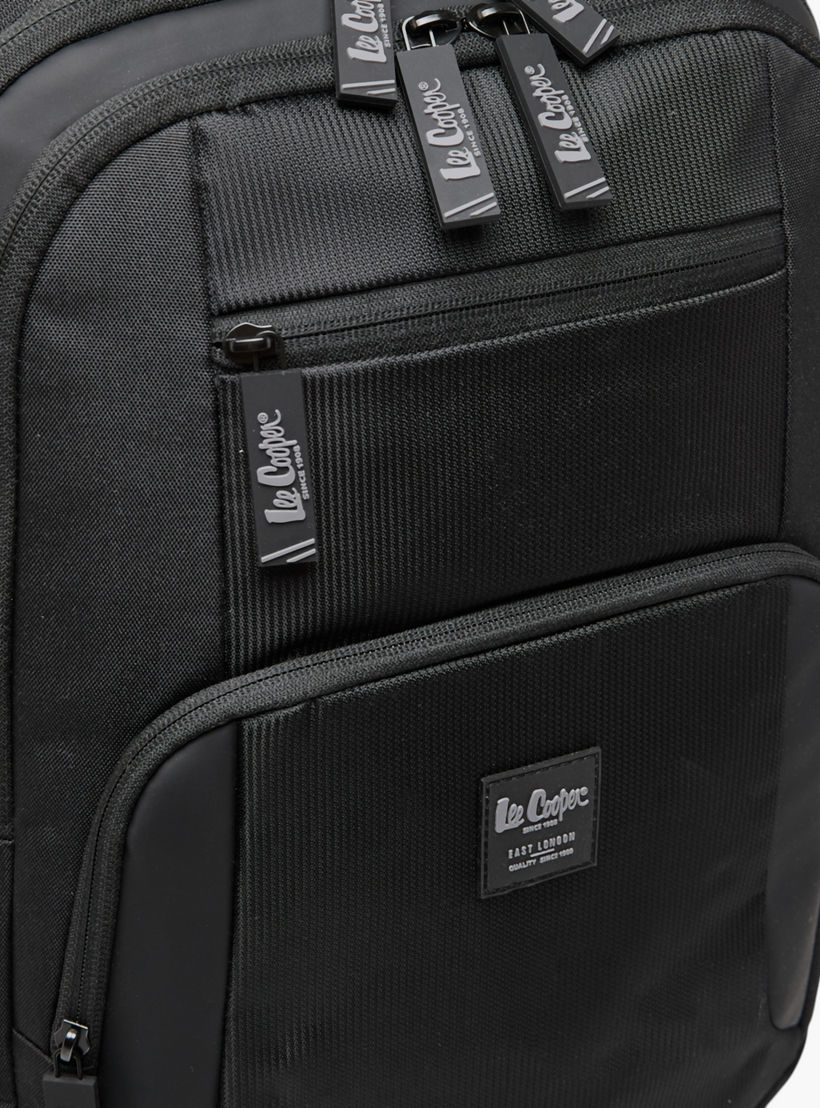 Lee Cooper Textured Backpack with Adjustable Shoulder Straps - 17x31x44 cm-men-bags-image-5