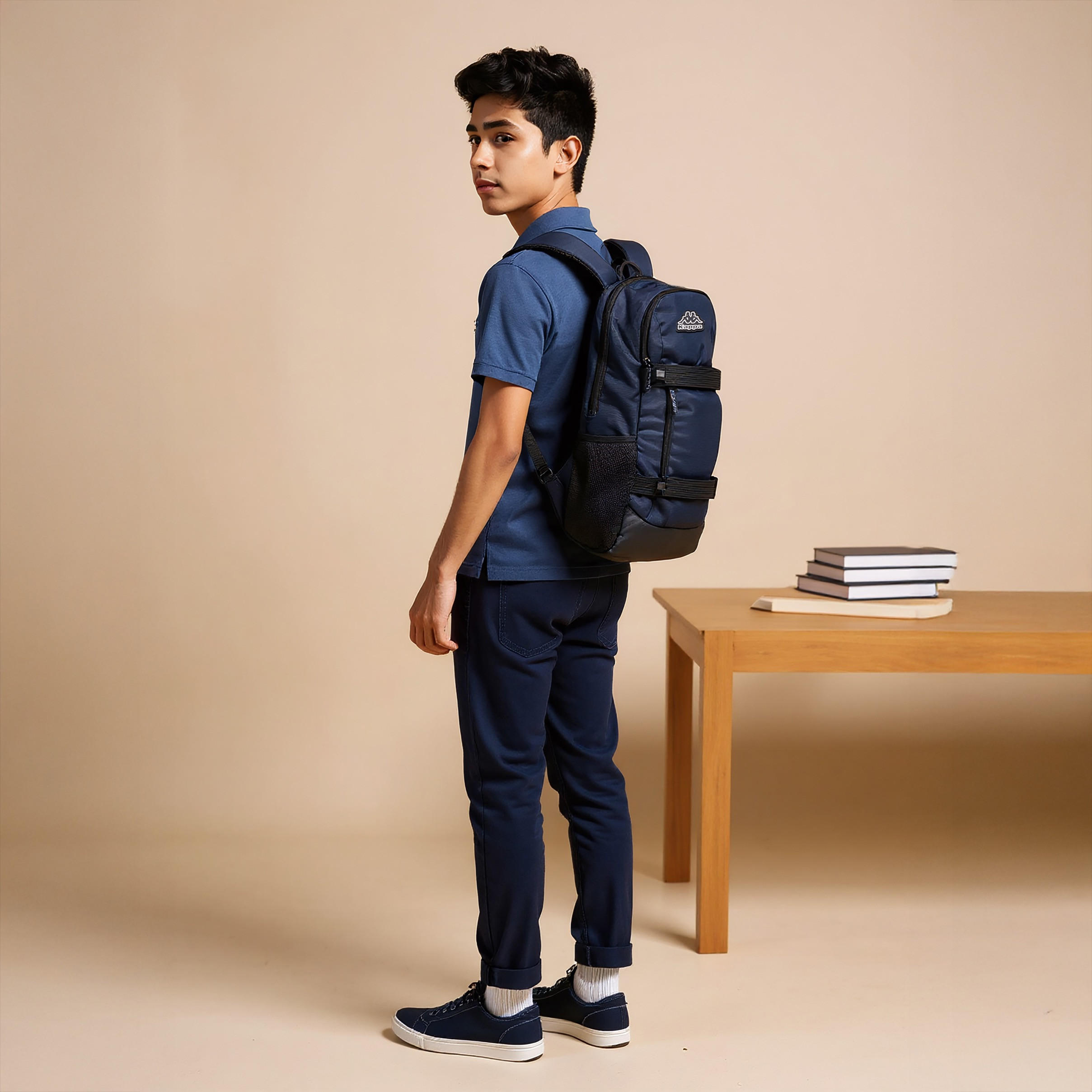 Kappa Solid School Backpack with Adjustable Straps and Zip Closure - 14x30x46 cm-school-bagsandbackpacks-backpacks-image-3