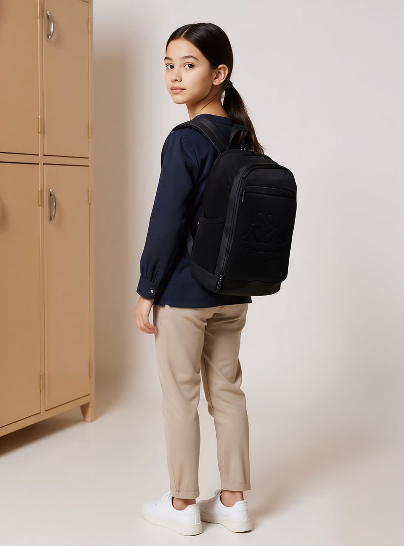 شنطة ظهر بنقوش شعار وحمّالات قابلة للتعديل وسحّاب إغلاق من كابا - 13×32×47 سم-school-bagsandbackpacks-backpacks-image-3