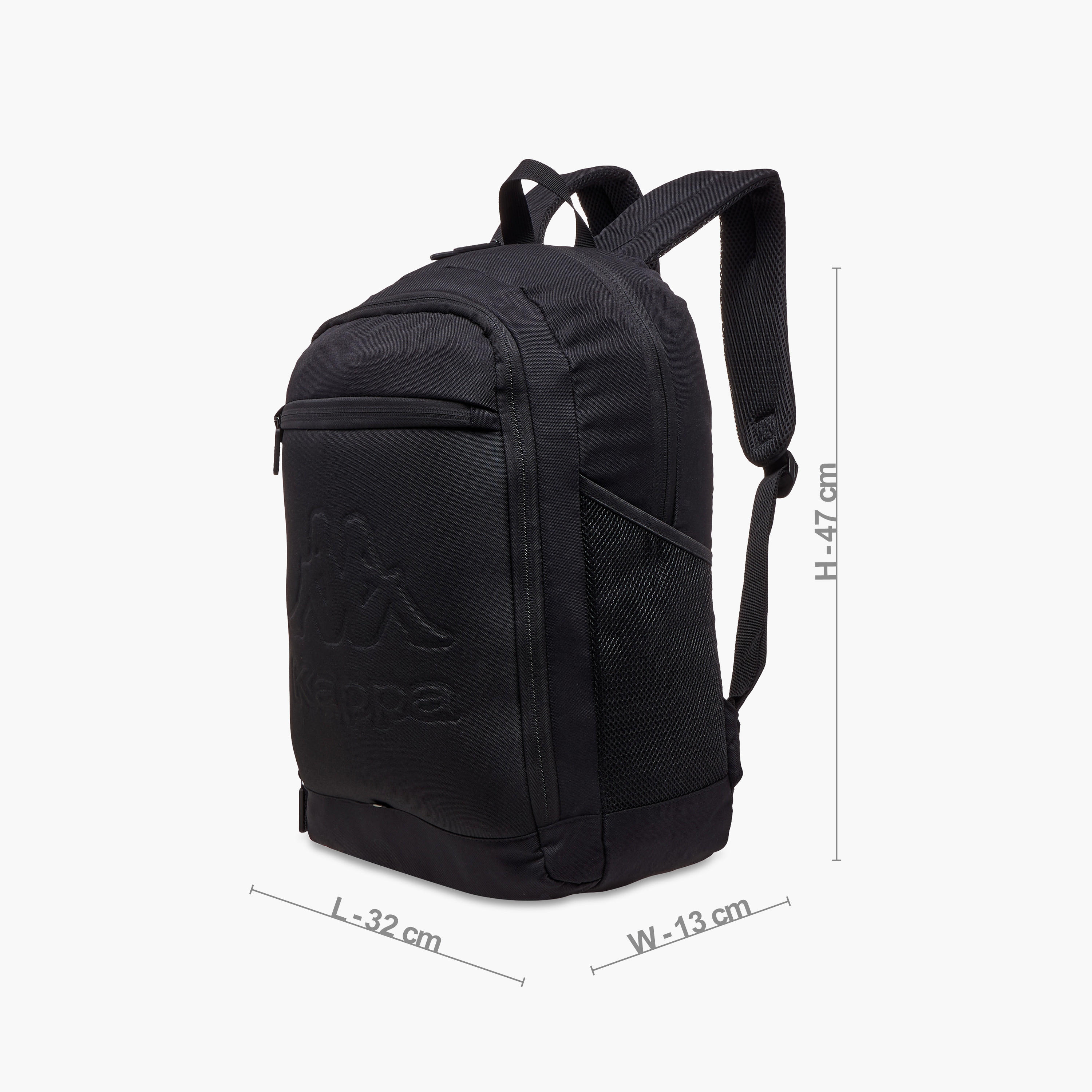 Kappa Logo Embossed School Backpack with Adjustable Straps and Zip Closure - 13x32x47 cm-school-bagsandbackpacks-backpacks-image-4
