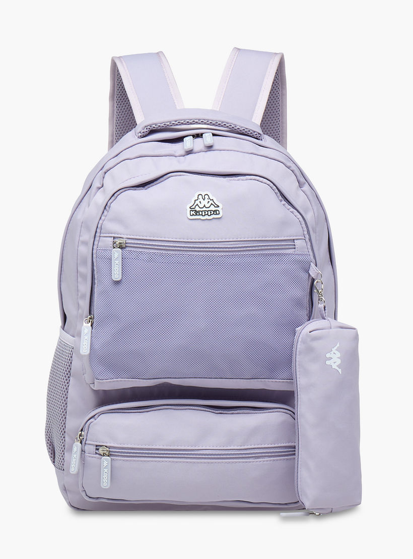 Kappa Logo Print School Backpack and Pencil Pouch set-school-bagsandbackpacks-sets-image-1
