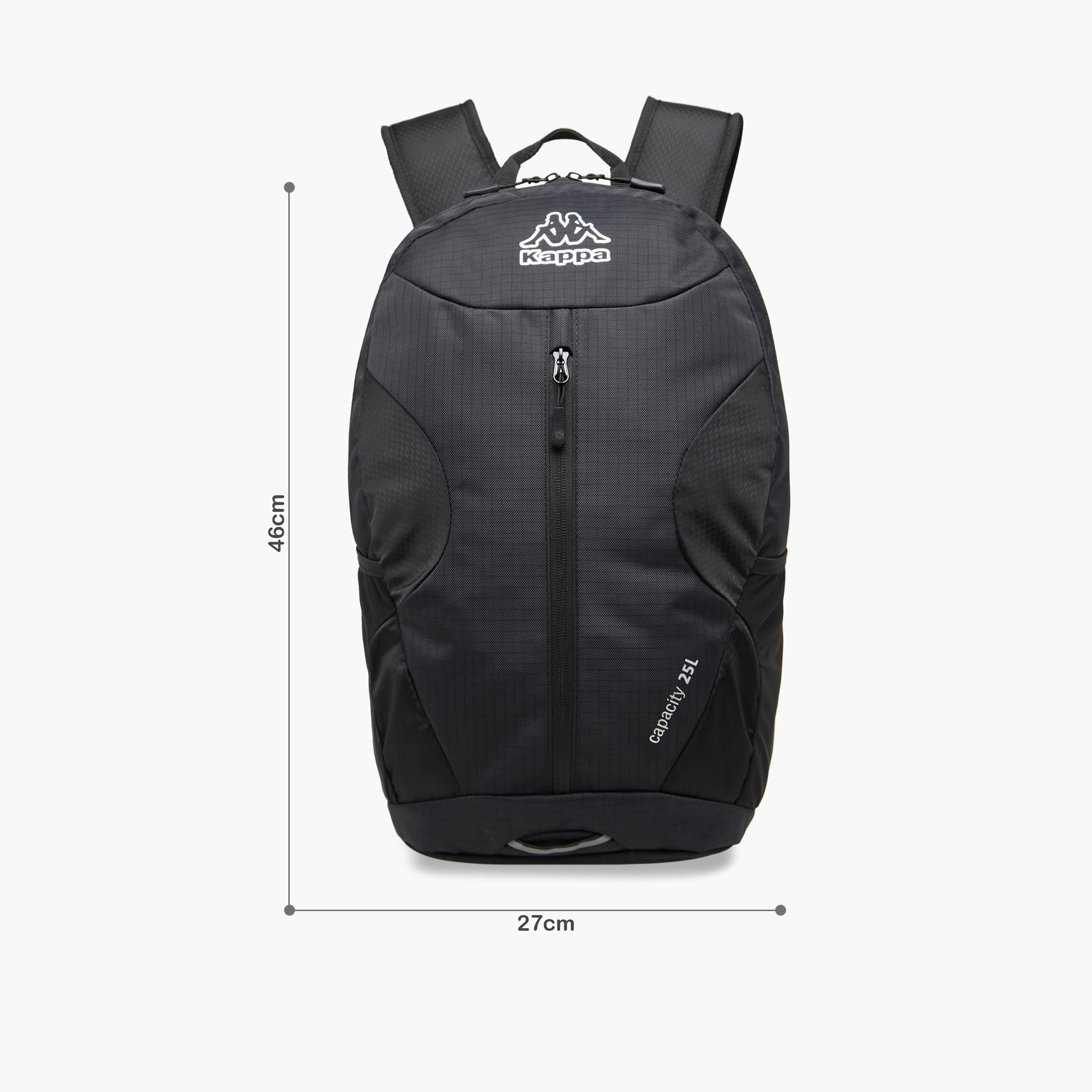 Kappa Logo Print Backpack with Adjustable Straps and Zip Closure - 16x46x27 cm-men-bags-image-2