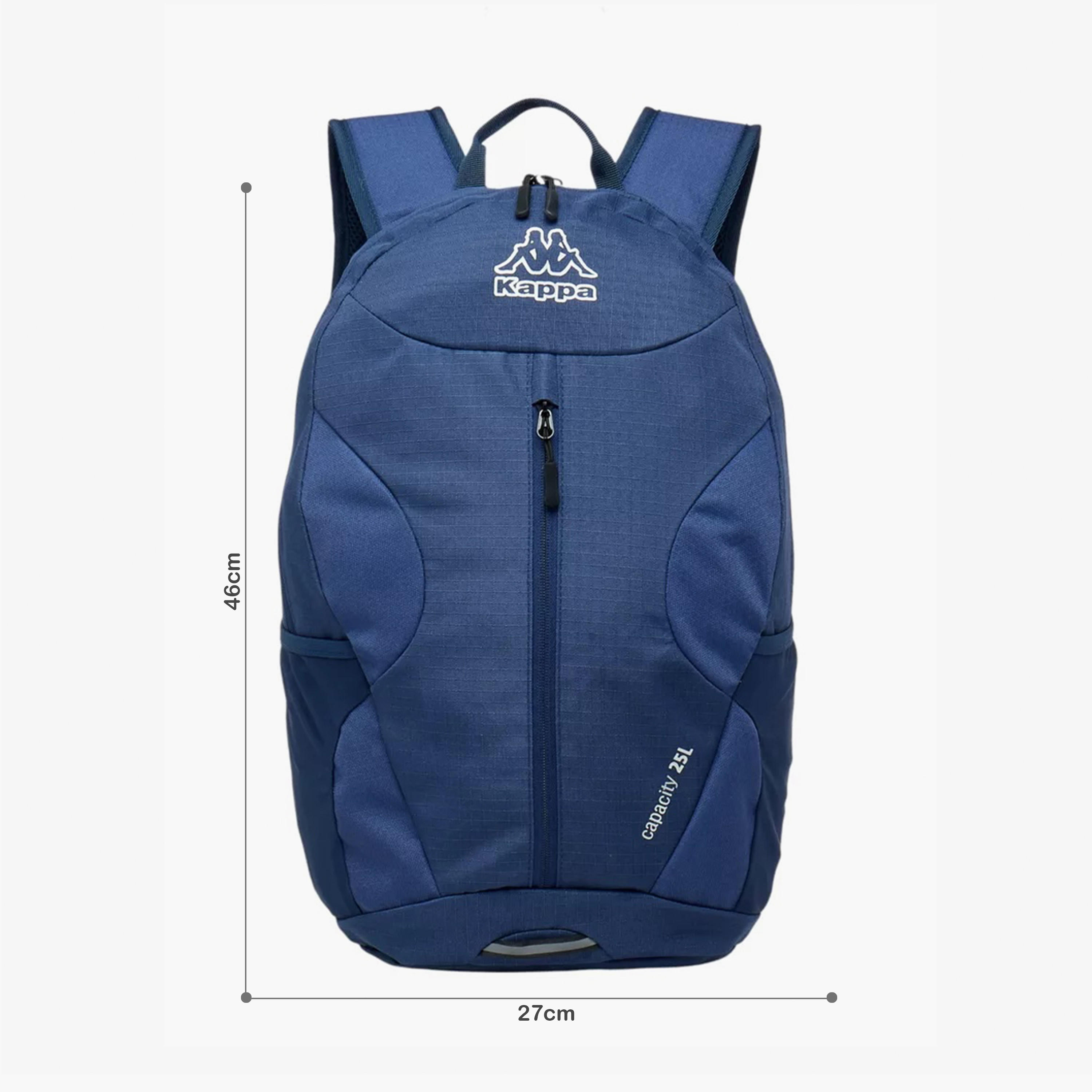 Kappa Logo Print Backpack with Adjustable Straps and Zip Closure - 16x46x27 cm-men-bags-image-2