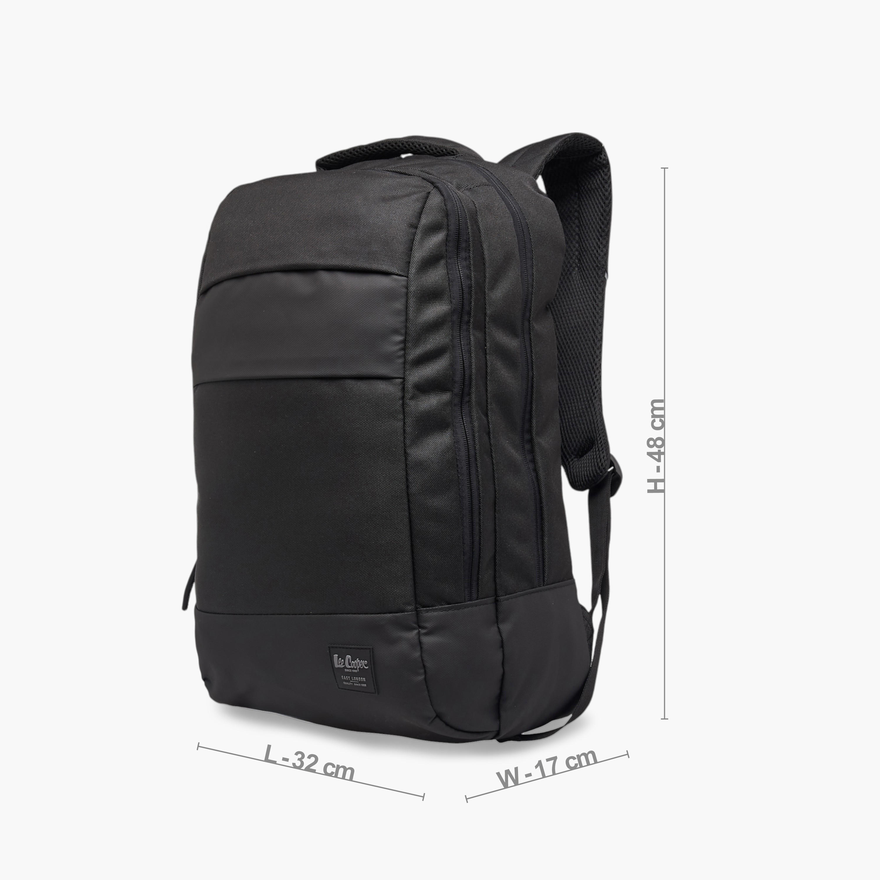 Lee Cooper Solid School Backpack with Adjustable Shoulder Straps and Zip Closure - 17x32x48 cms-school-bagsandbackpacks-backpacks-image-2