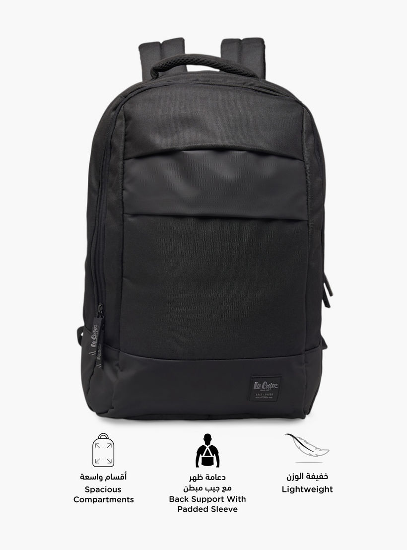 Lee Cooper Solid School Backpack with Adjustable Shoulder Straps and Zip Closure - 17x32x48 cms-school-bagsandbackpacks-backpacks-image-4