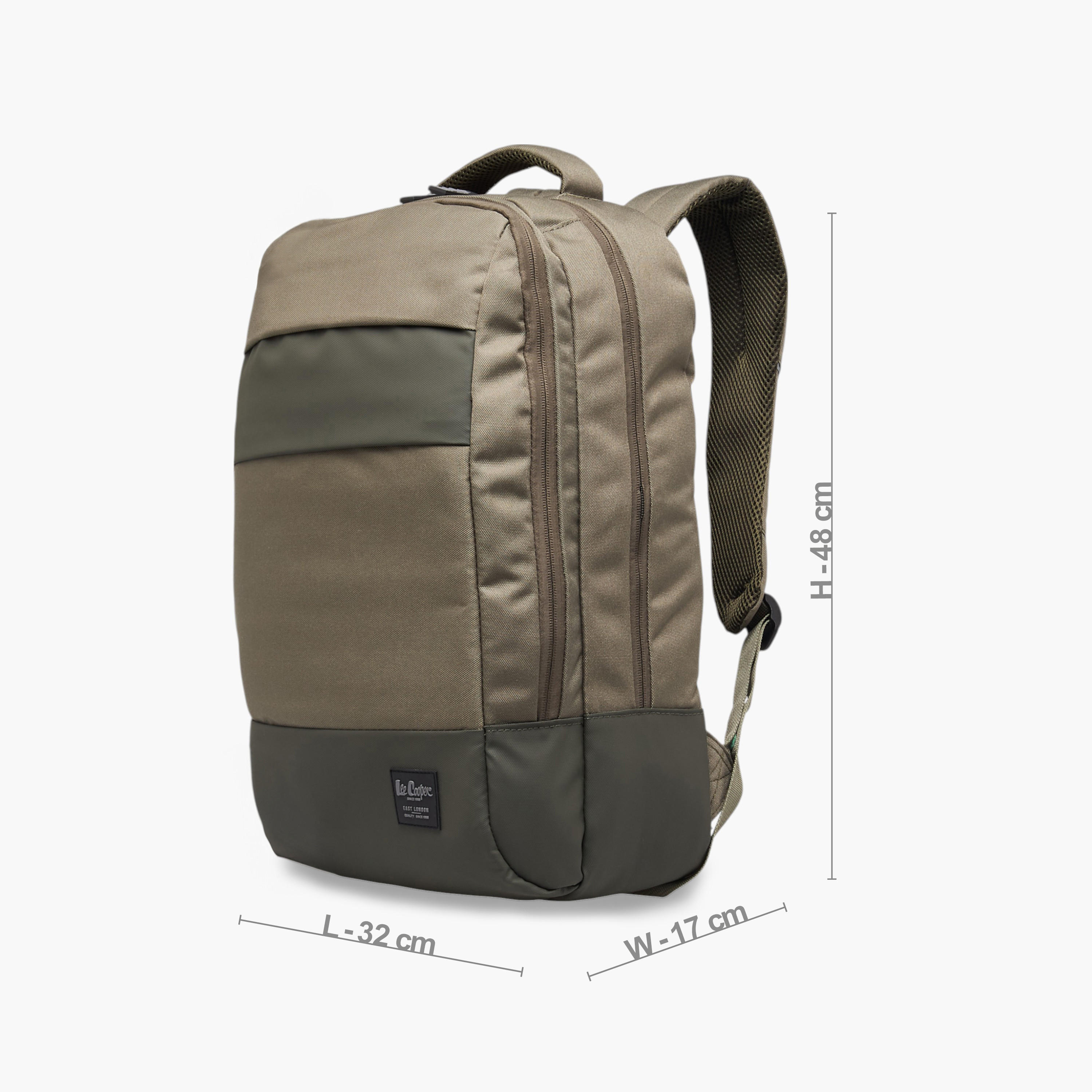 Lee Cooper Solid School Backpack with Adjustable Shoulder Straps and Zip Closure - 17x32x48 cms-school-bagsandbackpacks-backpacks-image-2