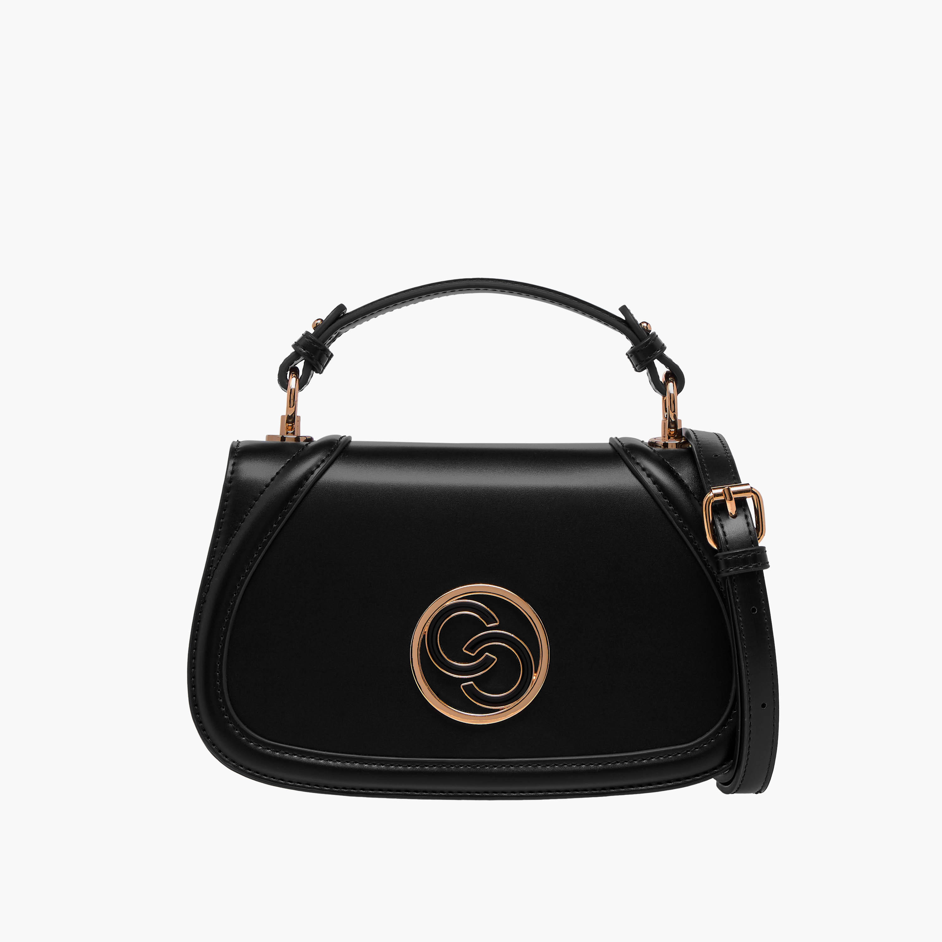 Celeste Solid Crossbody Bag with Detachable Strap and Flap Closure-women-bagsandwallets-handbags-image-1