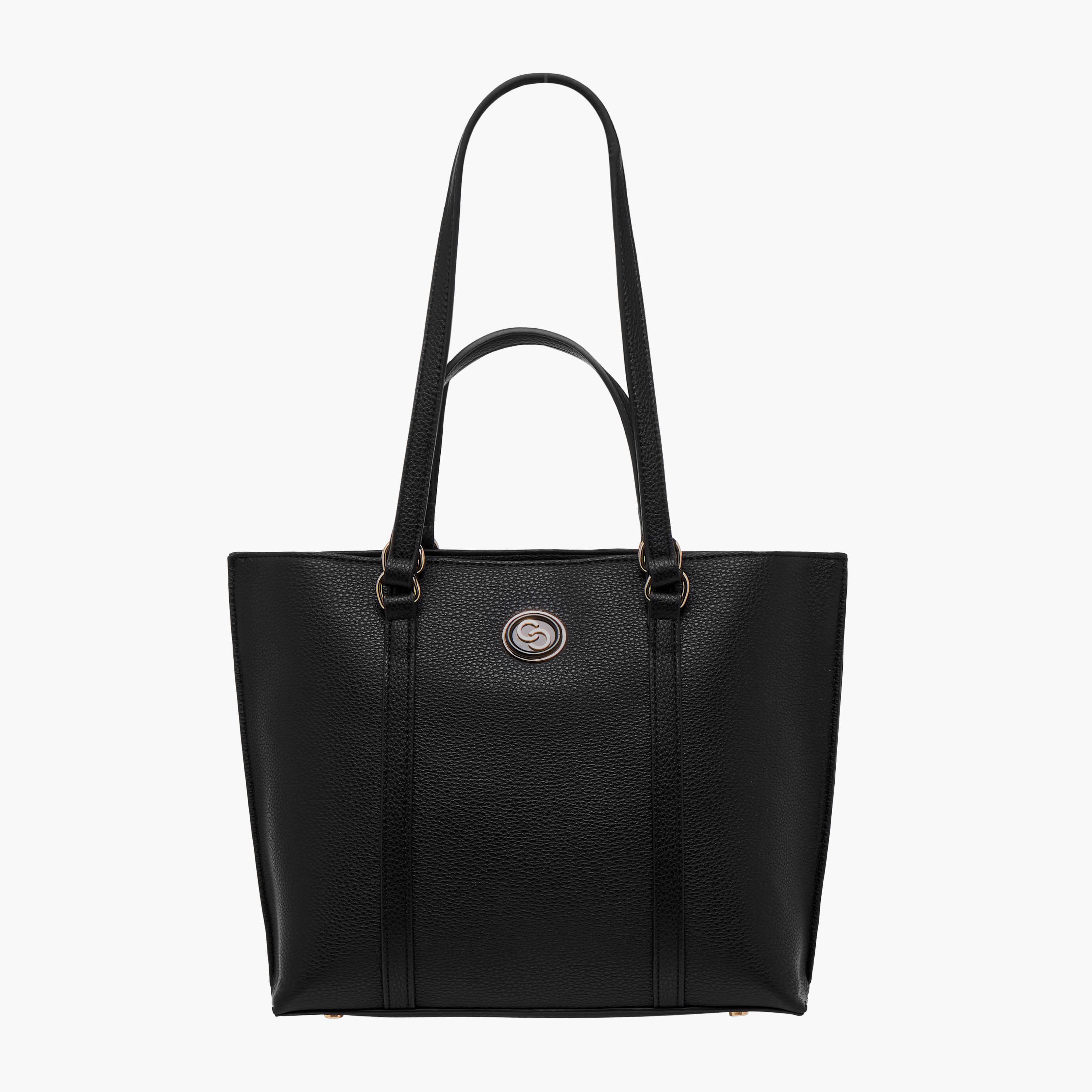 Celeste Textured Tote Bag with Zip Closure and Double Handle-women-bagsandwallets-handbags-image-1