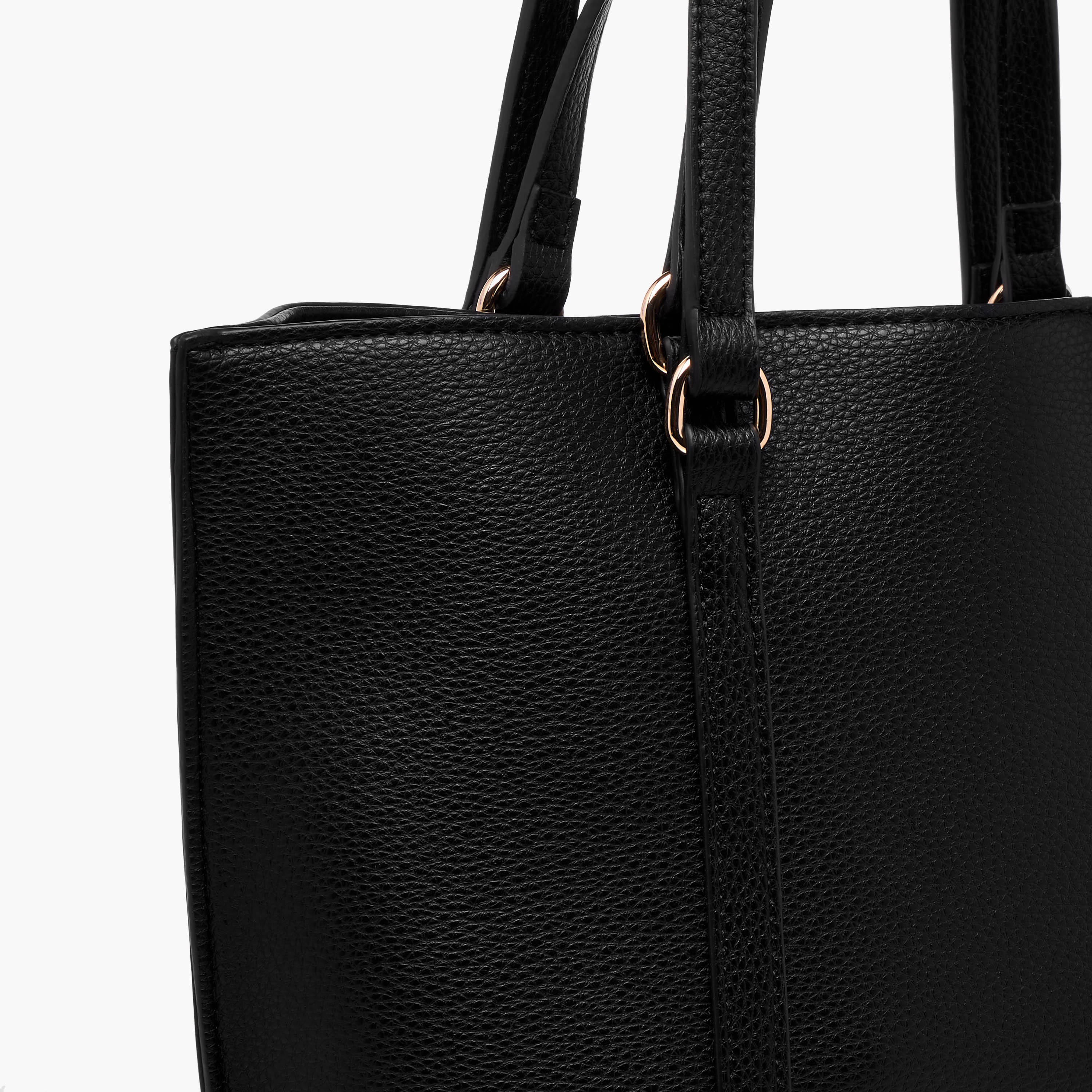 Celeste Textured Tote Bag with Zip Closure and Double Handle-women-bagsandwallets-handbags-image-6