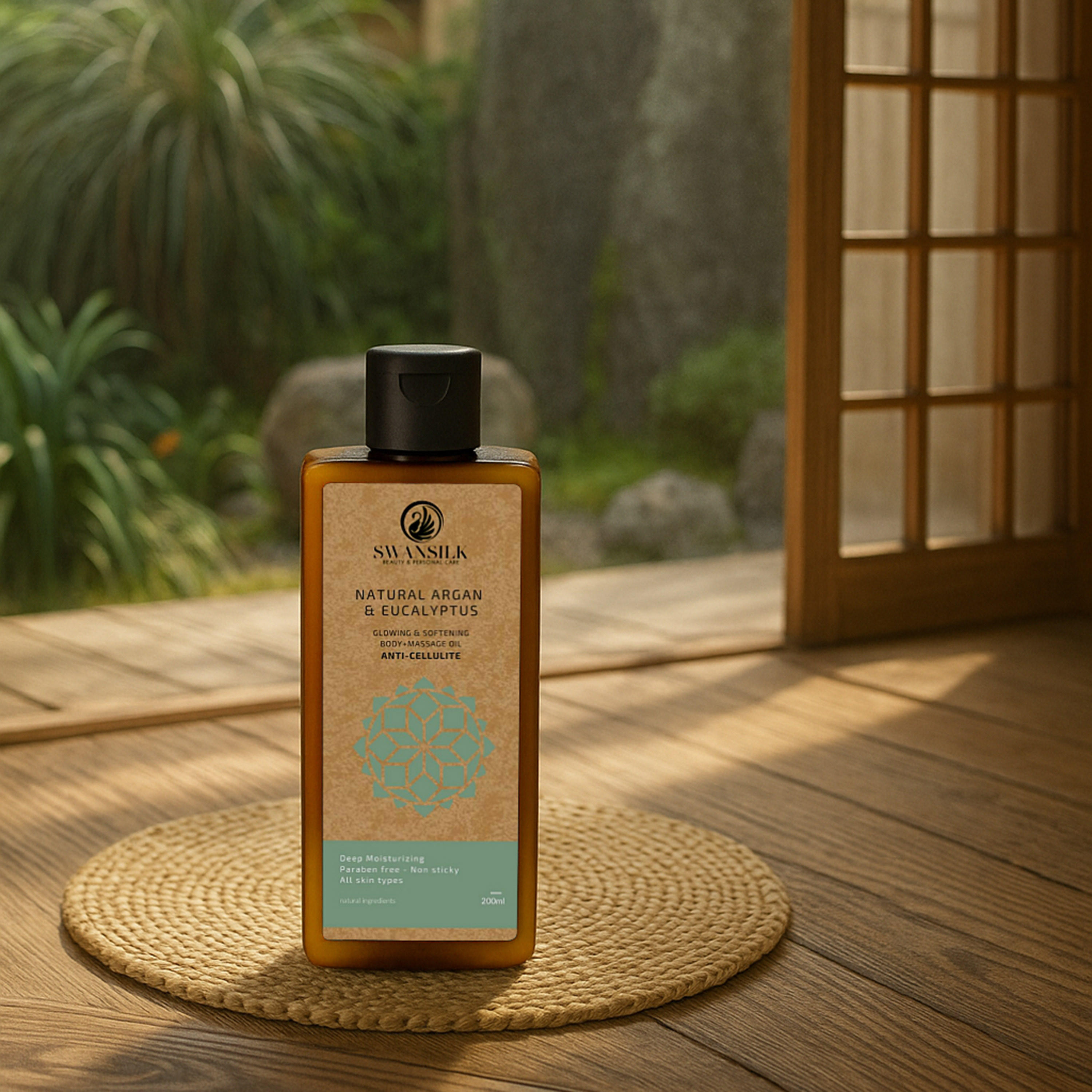 زيت تدليك للجسم بزيت الأرغان والأوكاليبتوس الطبيعي من سوانسيلك - 200 مل-beautyandpersonalcare-bathandbody-bodycare-oils-image-2