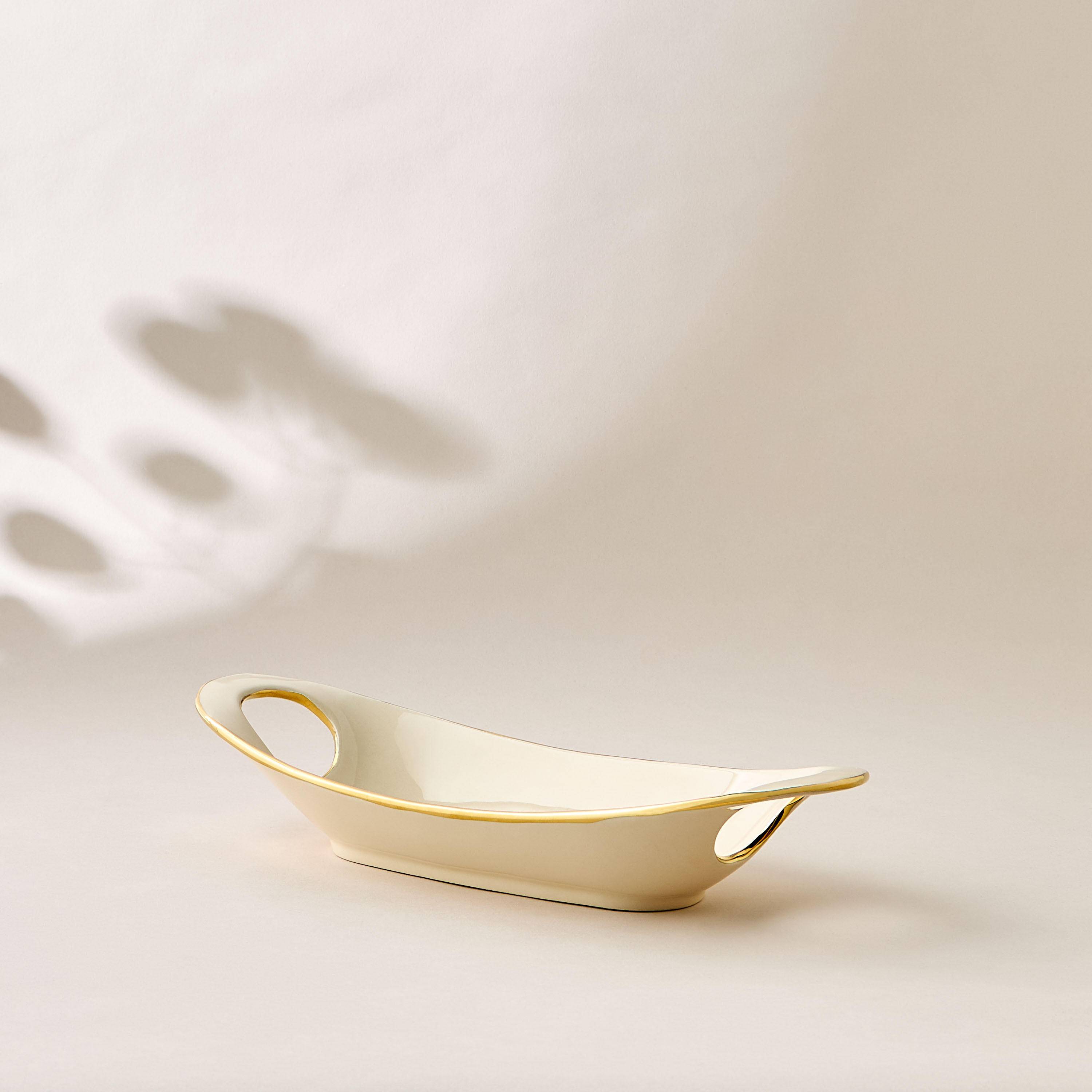 Evoque Porcelain Serving Platter with Handle - 40x15 cms-household-dining-serveware-servingtrays-image-3