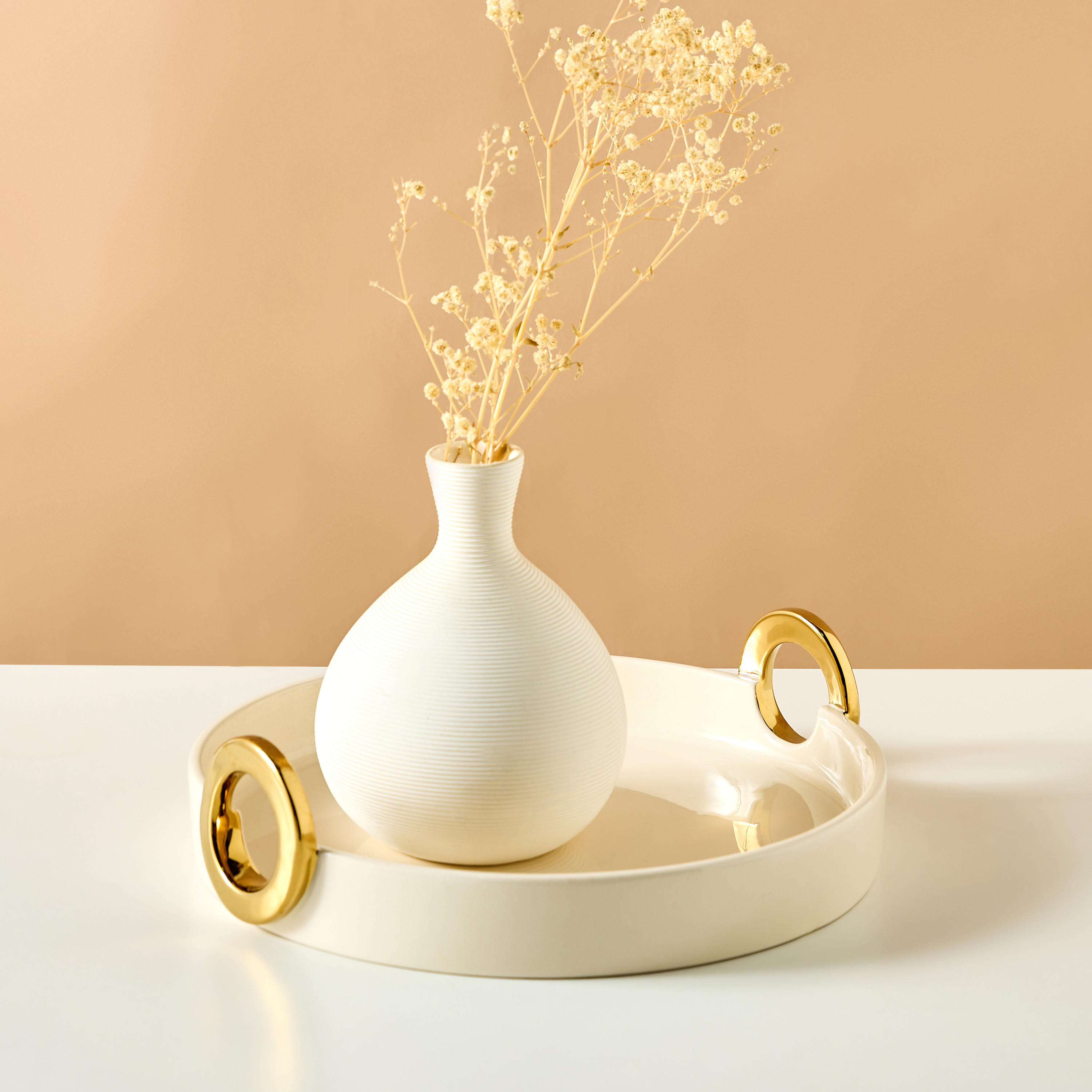 Evoque Decorative Serving Tray with Handles - 31 cms-household-dining-serveware-servingtrays-image-1