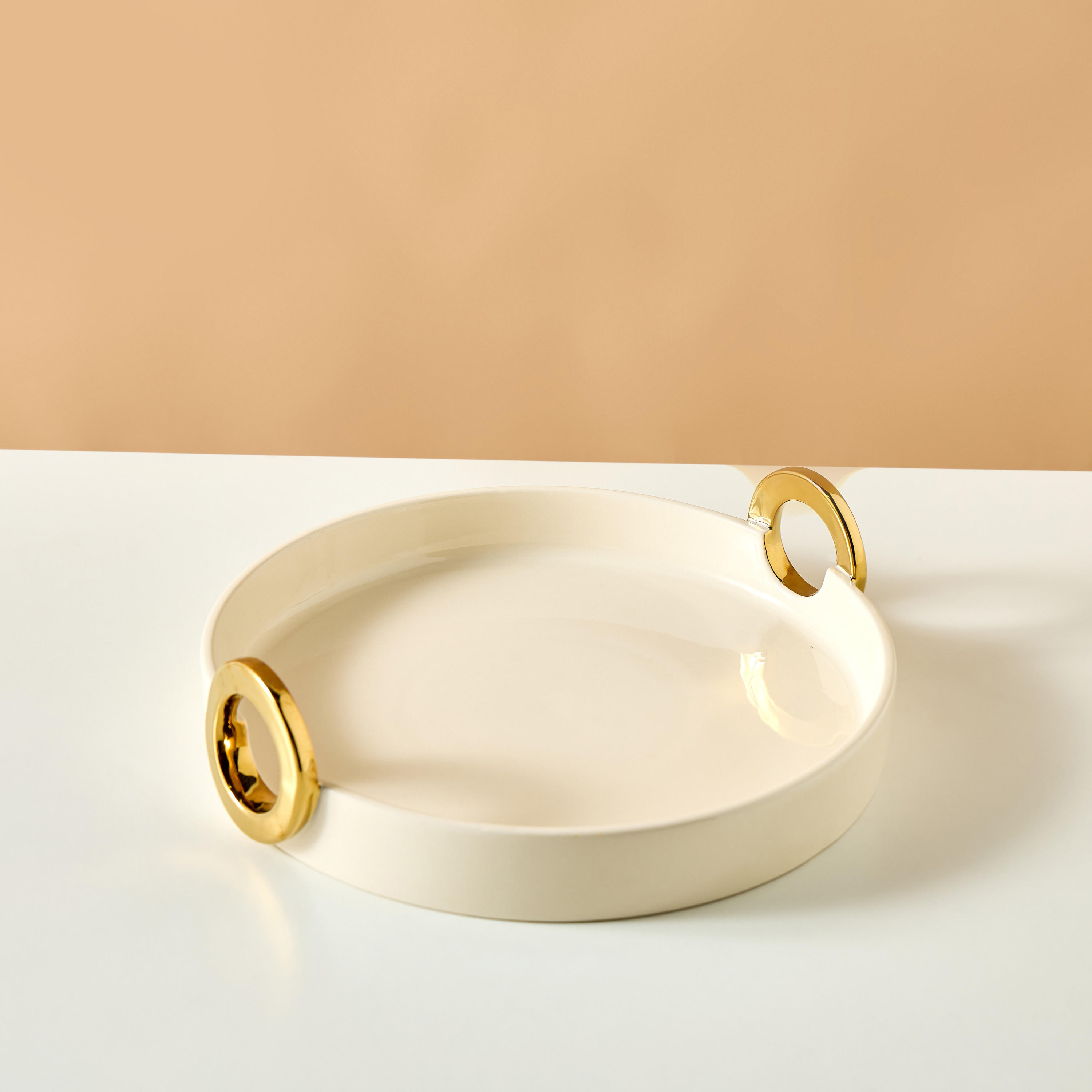 Evoque Decorative Serving Tray with Handles - 31 cms-household-dining-serveware-servingtrays-image-2