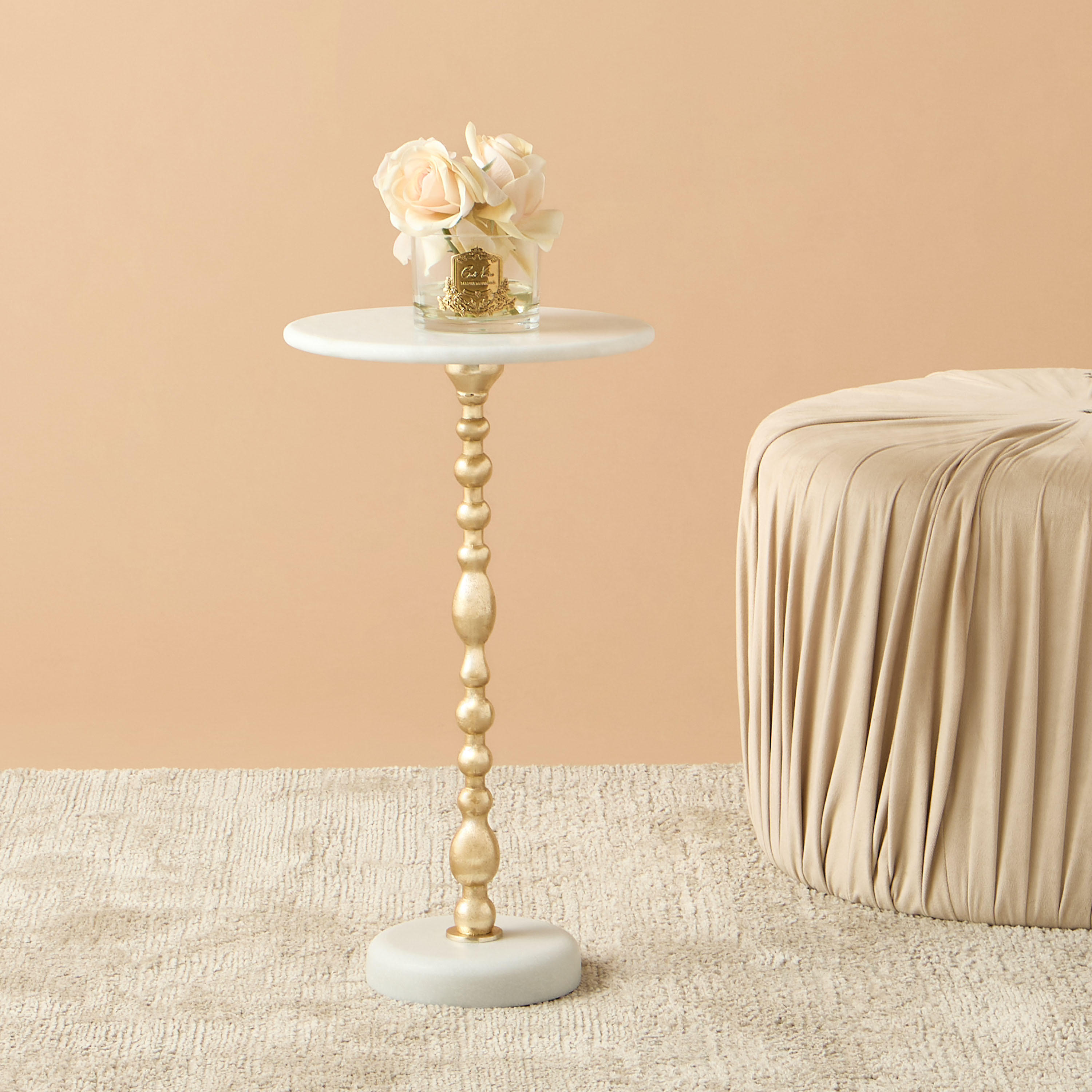 Marble Top Accent Table - 30x55 cms-furniture-livingroom-sideandendtables-image-1