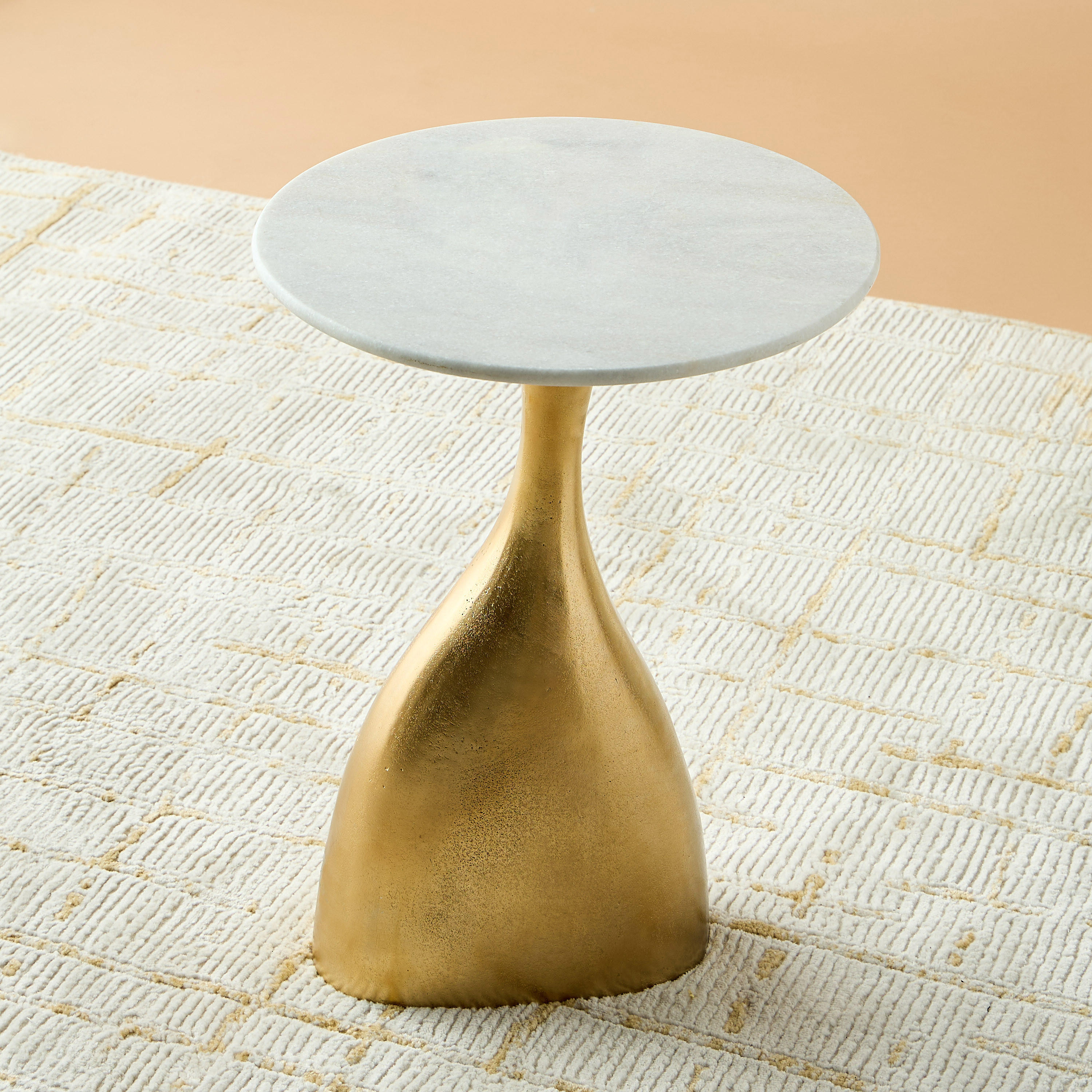 طاولة زينة بسطح رخام من جيو - 55x40 سم-furniture-livingroom-sideandendtables-image-1