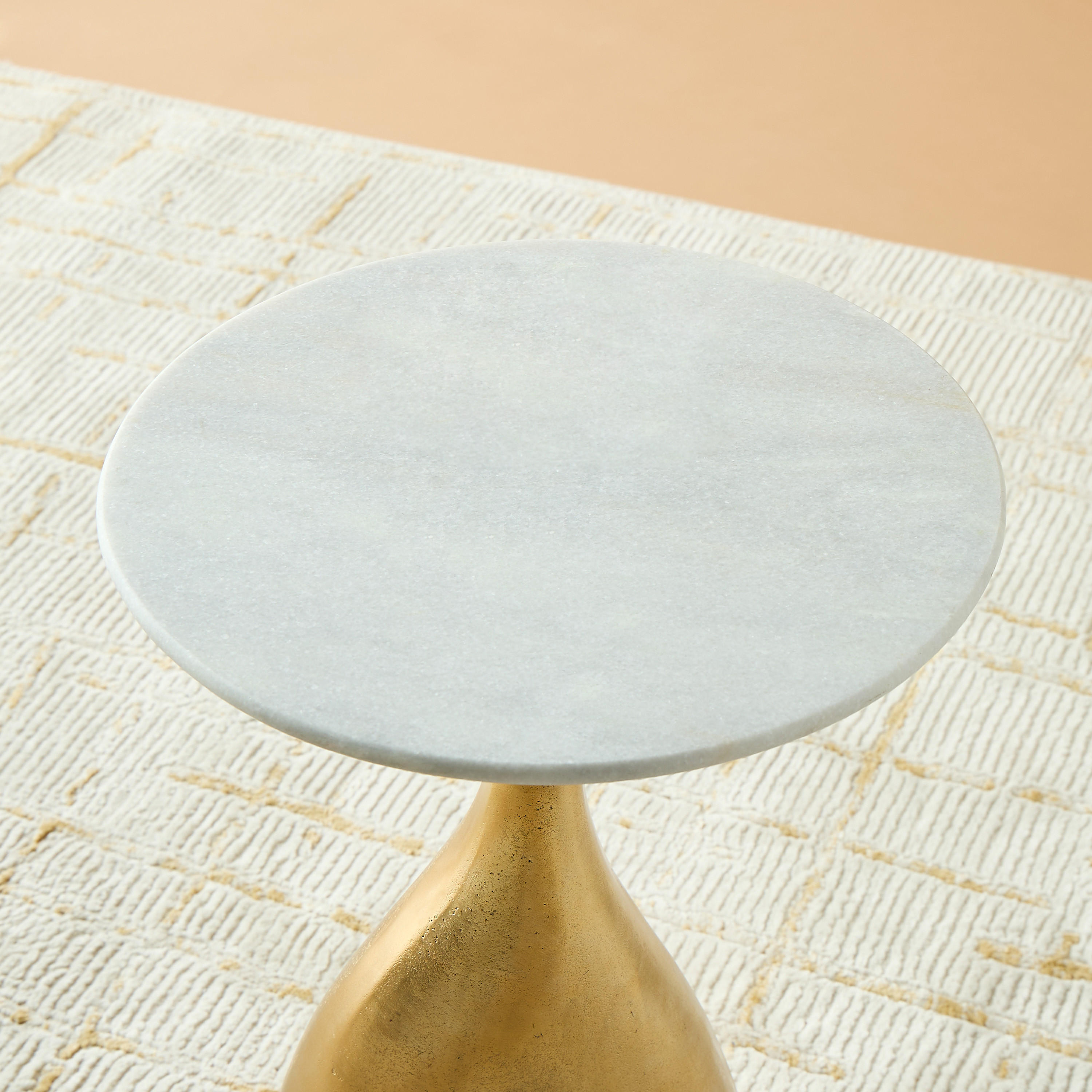 Geo Marble Top Accent Table - 55x40 cms-furniture-livingroom-sideandendtables-image-3