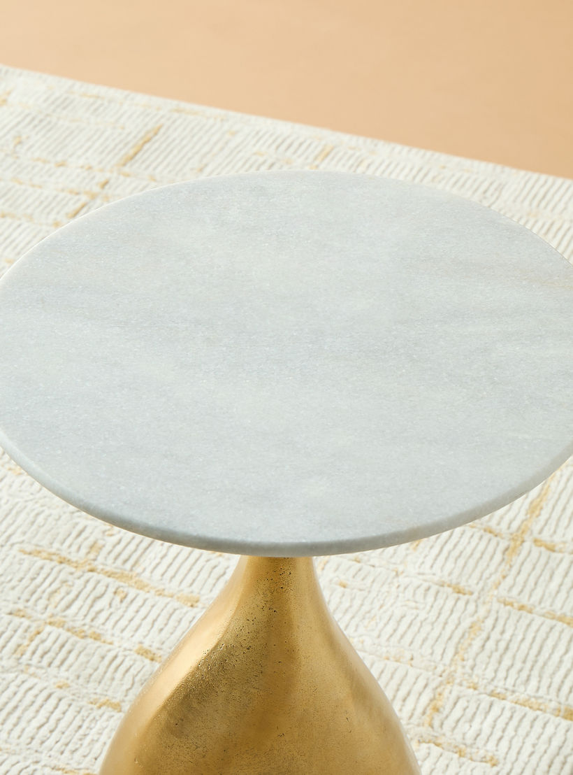 Geo Marble Top Accent Table - 55x40 cms-furniture-livingroom-sideandendtables-image-3