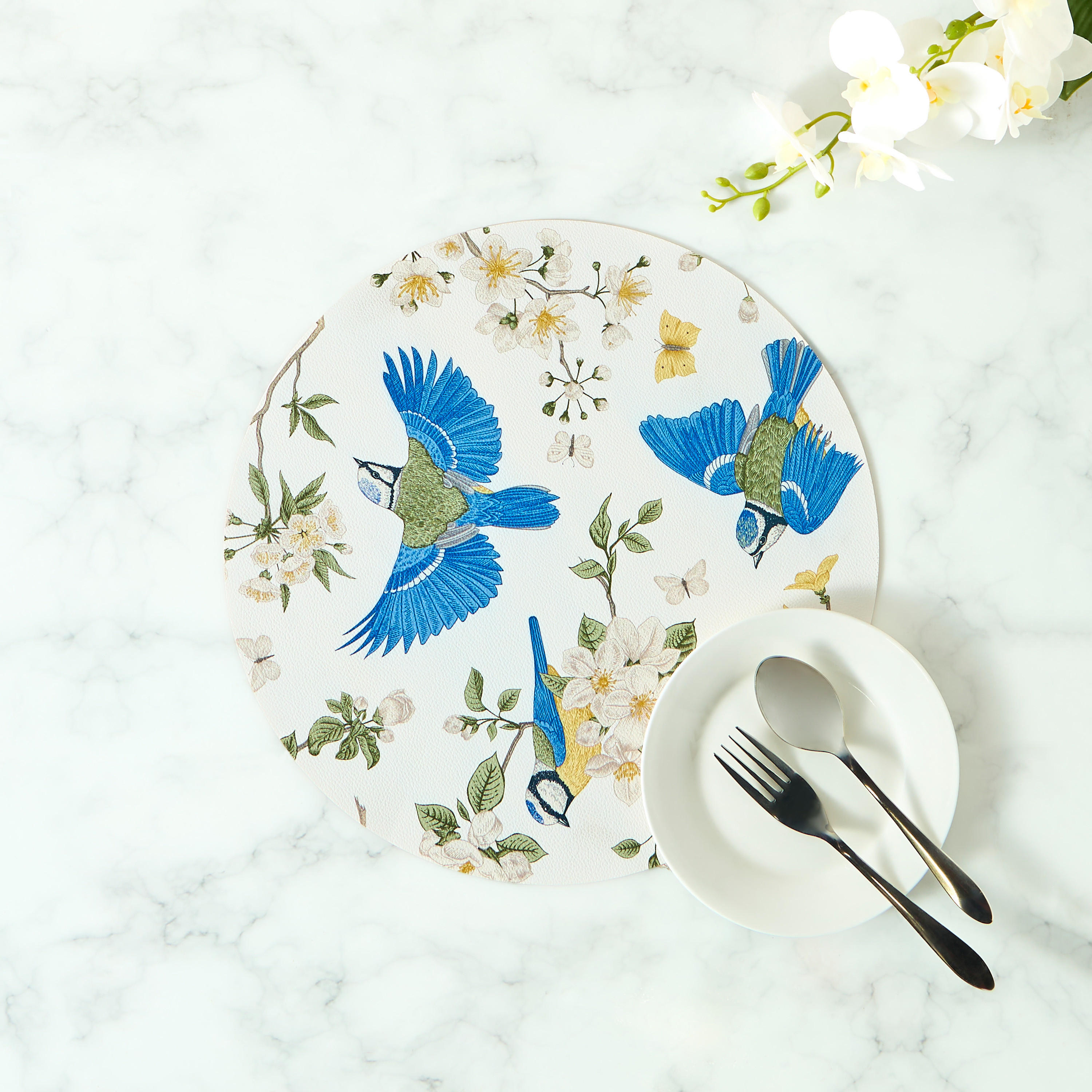 Bird Print 2-Piece Placemat Set - 38 cms-household-dining-tablelinen-placemats-image-3