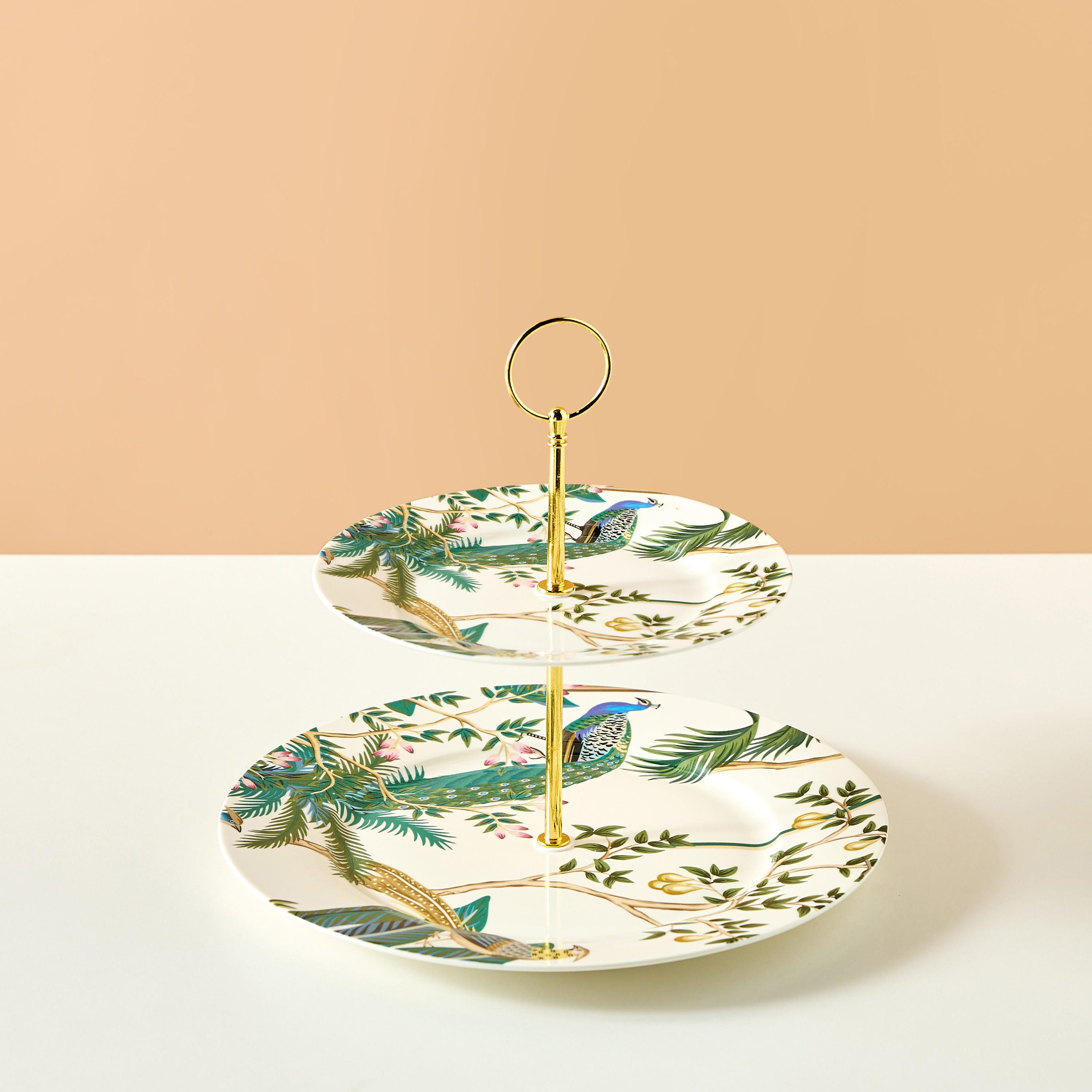 Peacock 2-Tier Cake Stand - 27 cm-household-dining-serveware-cakestands-image-2